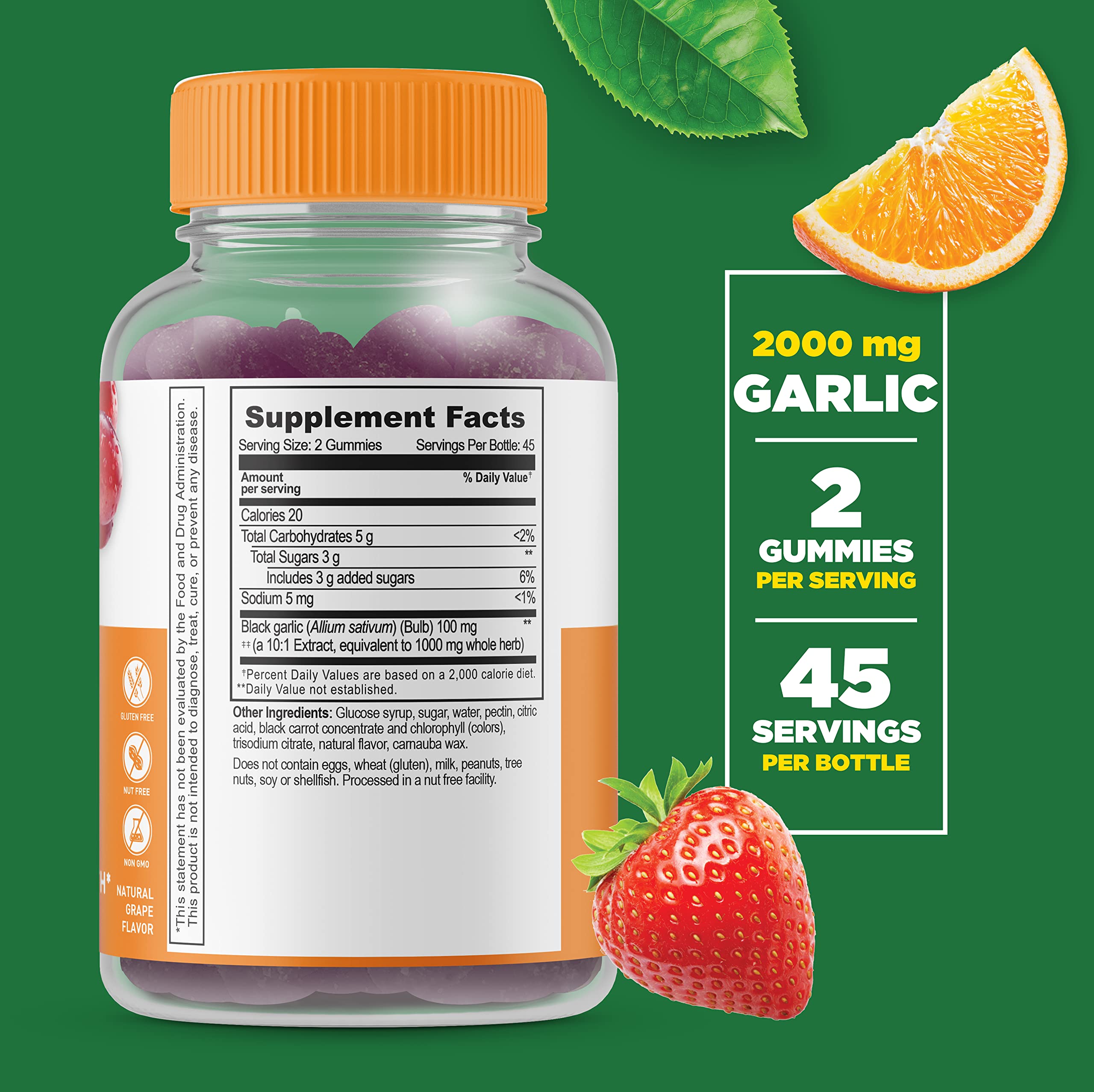Lifeable Iron with Vitamin C + Garlic 1000mg Gummies - Delicious Chewable Supplement for Energy & Immunity Support, Gluten Free, Non-GMO, Vegan Friendly | Perfect for Adults & Kids, Daily Wellness Boost
