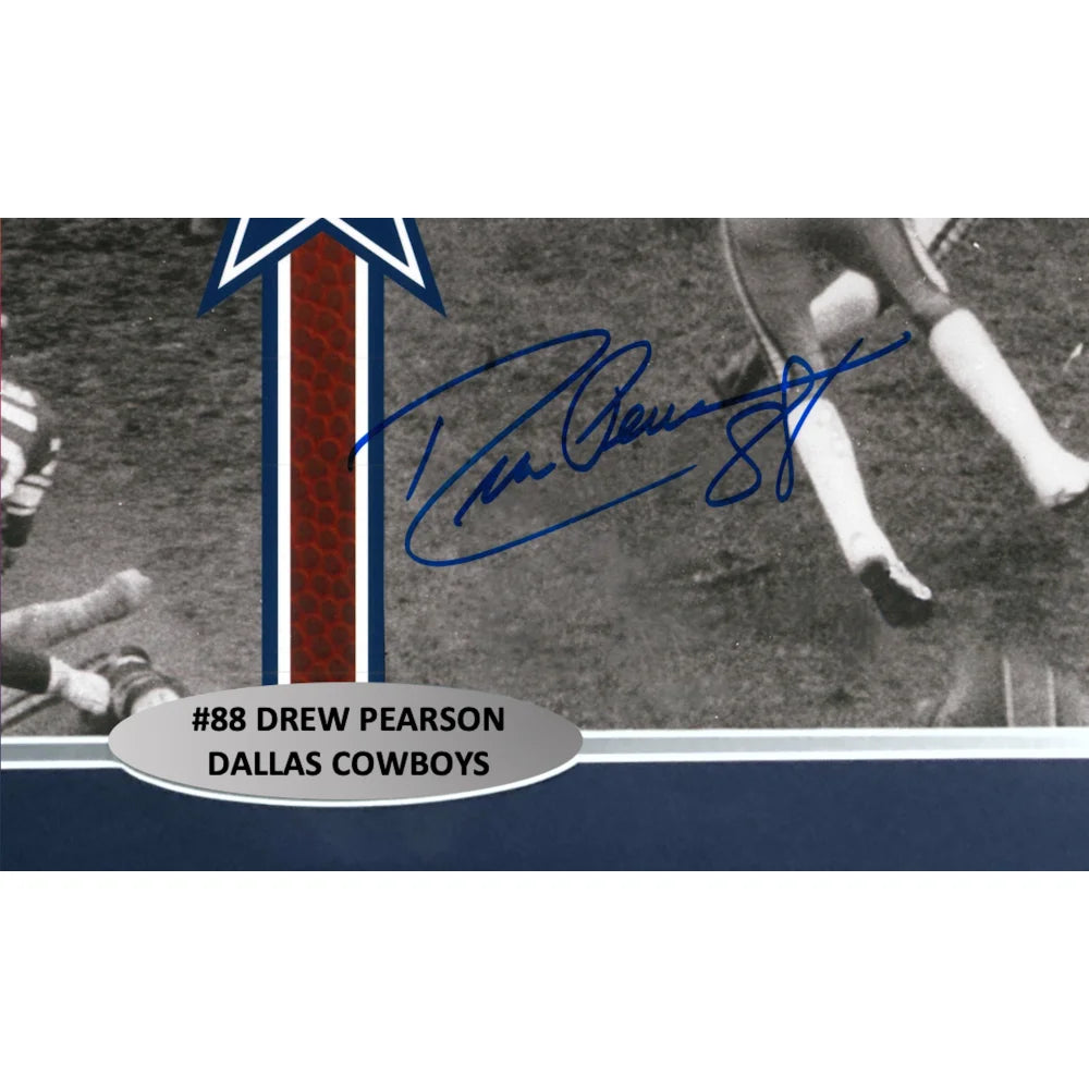 Drew Pearson Autographed Dallas Cowboys Framed 11x14 Photo with JSA COA - Hail Mary Catch with Roger Staubach - Perfect for Sports Memorabilia Collections and Man Cave Decor