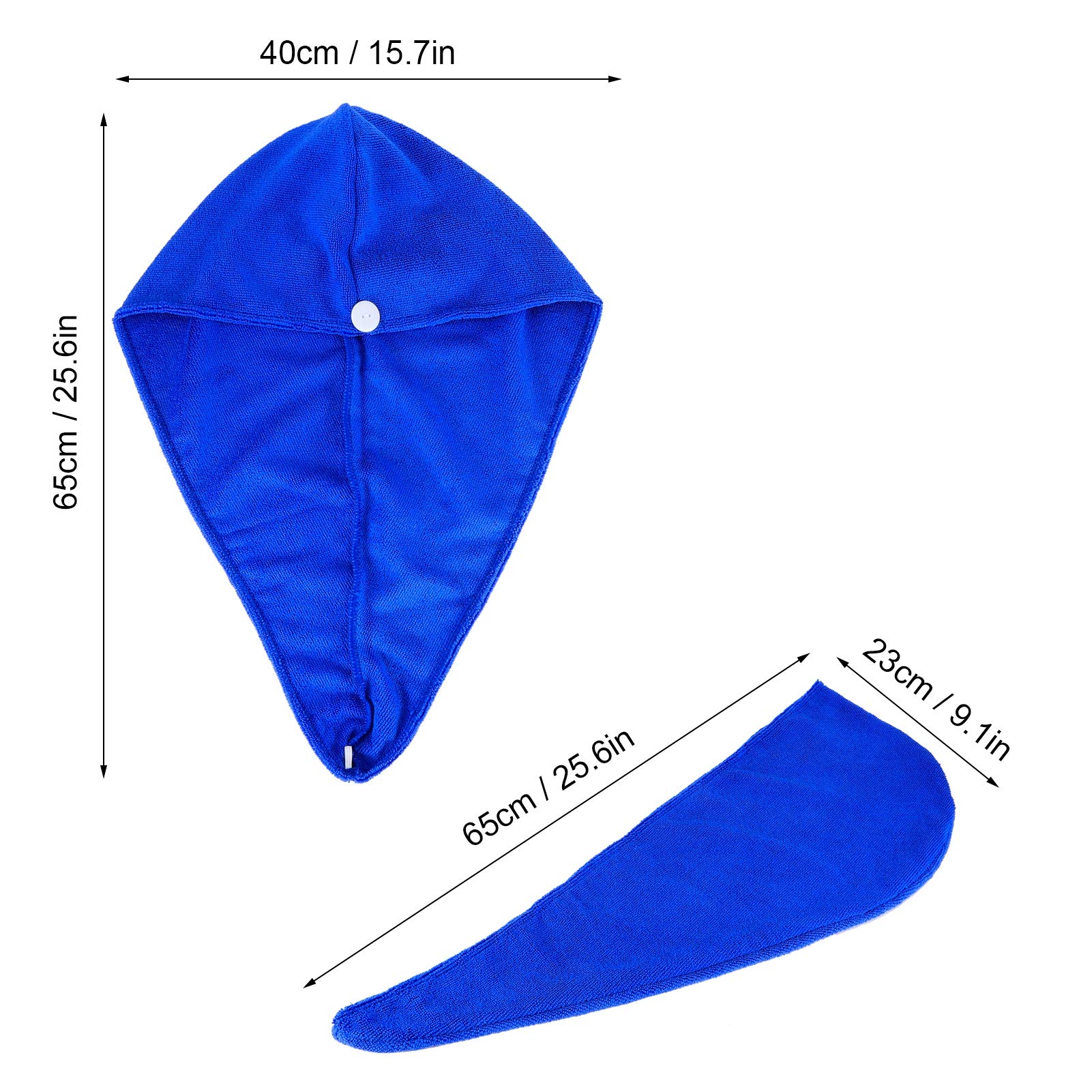 5-Pack Microfiber Hair Drying Hat - Quick Dry Hair Towel Wrap for Women & Men, Soft & Absorbent Hair Turban in Sapphire Blue - Perfect for Gym, Travel, Swimming & Home Use