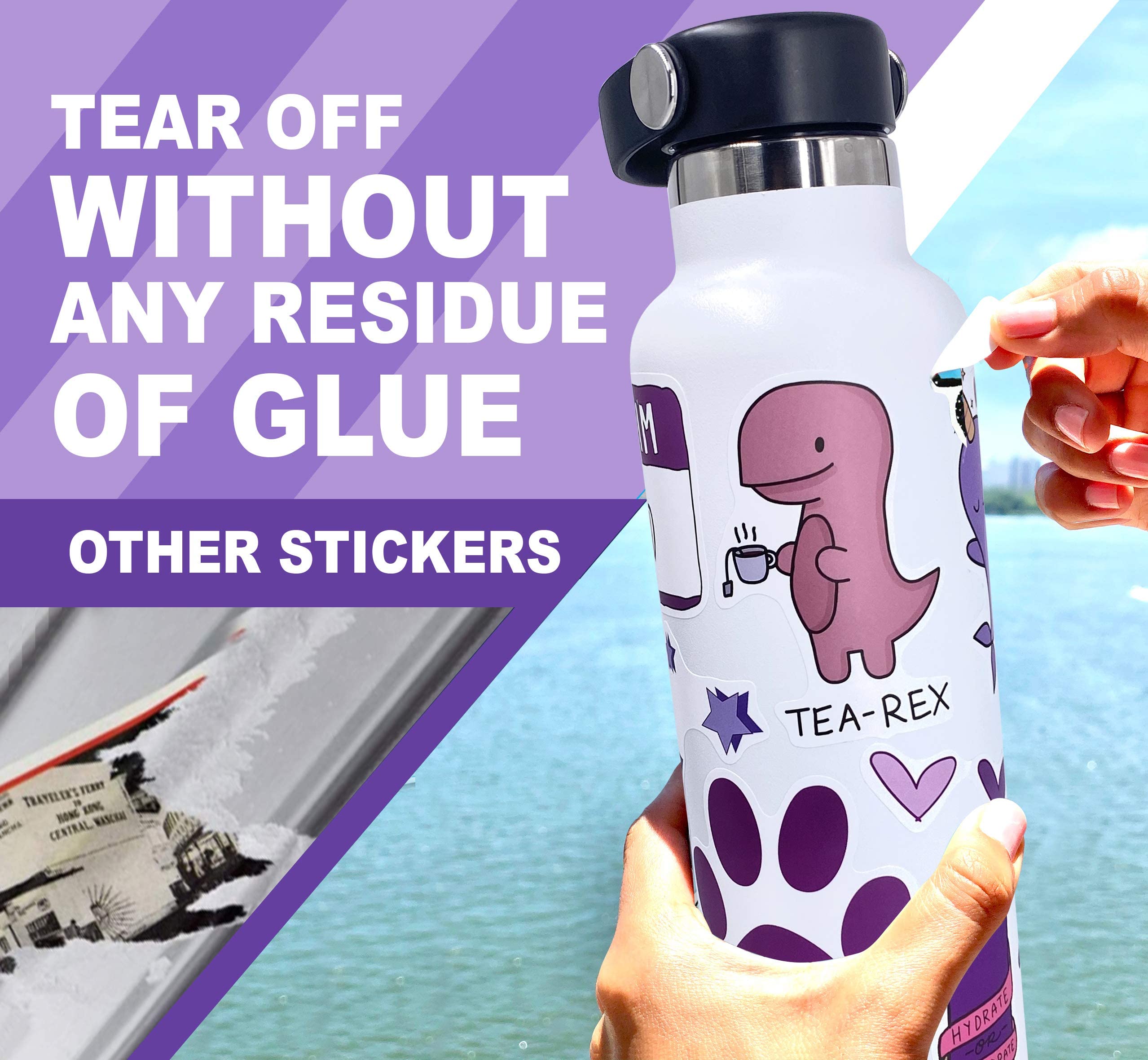 100 Pack Aesthetic Purple VSCO Stickers - Waterproof Vinyl Decals for Laptop, Water Bottle, Phone & Notebook | Cute Stickers for Teens, Girls, DIY Crafts, Journaling & Christmas Gifts