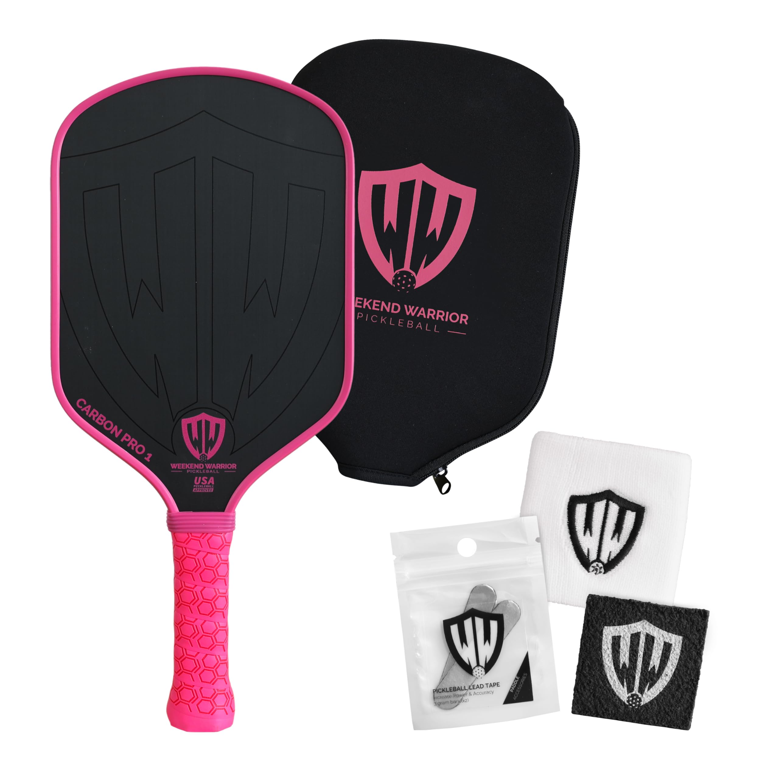 USAPA Approved T700 Carbon Fiber Pickleball Paddle - Lightweight Power & Spin Control - Extended Handle Design with Paddle Cover, Eraser & Accessories - Perfect for Tournaments, Casual Play & Outdoor Games