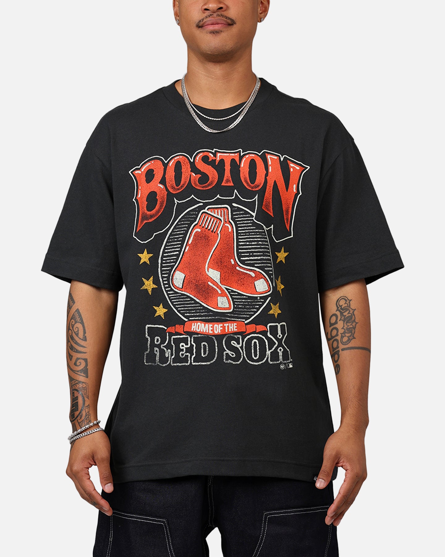 47 Brand Boston Red Sox 'MLB Trophy Case' Premium Cotton T-Shirt for Men - Black Baseball Fan Jersey for Game Day & Casual Wear