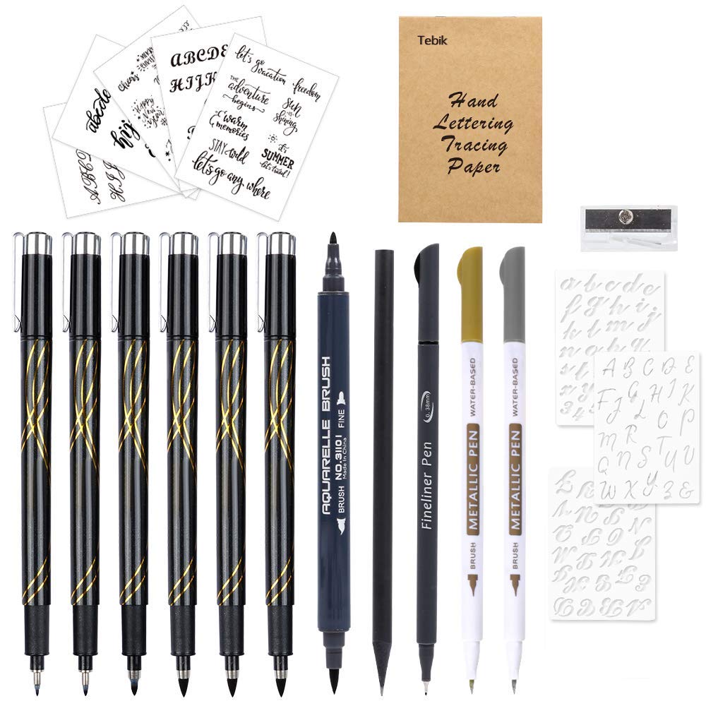 22-Piece Calligraphy Pen Set for Beginners - Hand Lettering Markers Kit with Fine & Brush Tips for Writing, Journaling, Art Drawing, Card Making & Design - Perfect for DIY Projects, Wedding Invitations & Scrapbooking