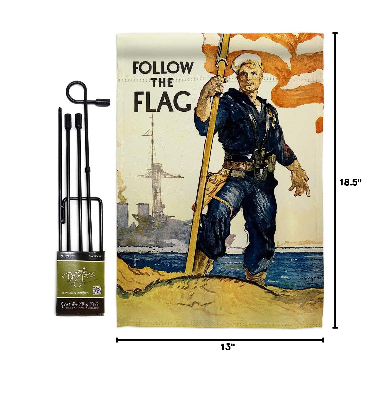 US Navy Seabee Garden Flag Set - Double-Sided Military Veteran Gift for Yard Decor