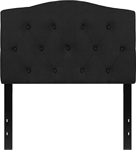 Cambridge Tufted Upholstered Twin Size Headboard - Black Fabric Bed Frame Headboard 39.25