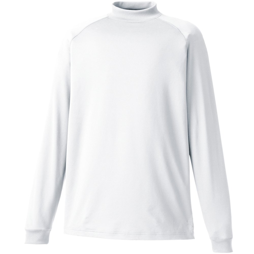 Footjoy Men's Long Sleeve Mock Neck Golf Shirt - 2XL White - Moisture Wicking & UV Protection for Golf & Outdoor Sports