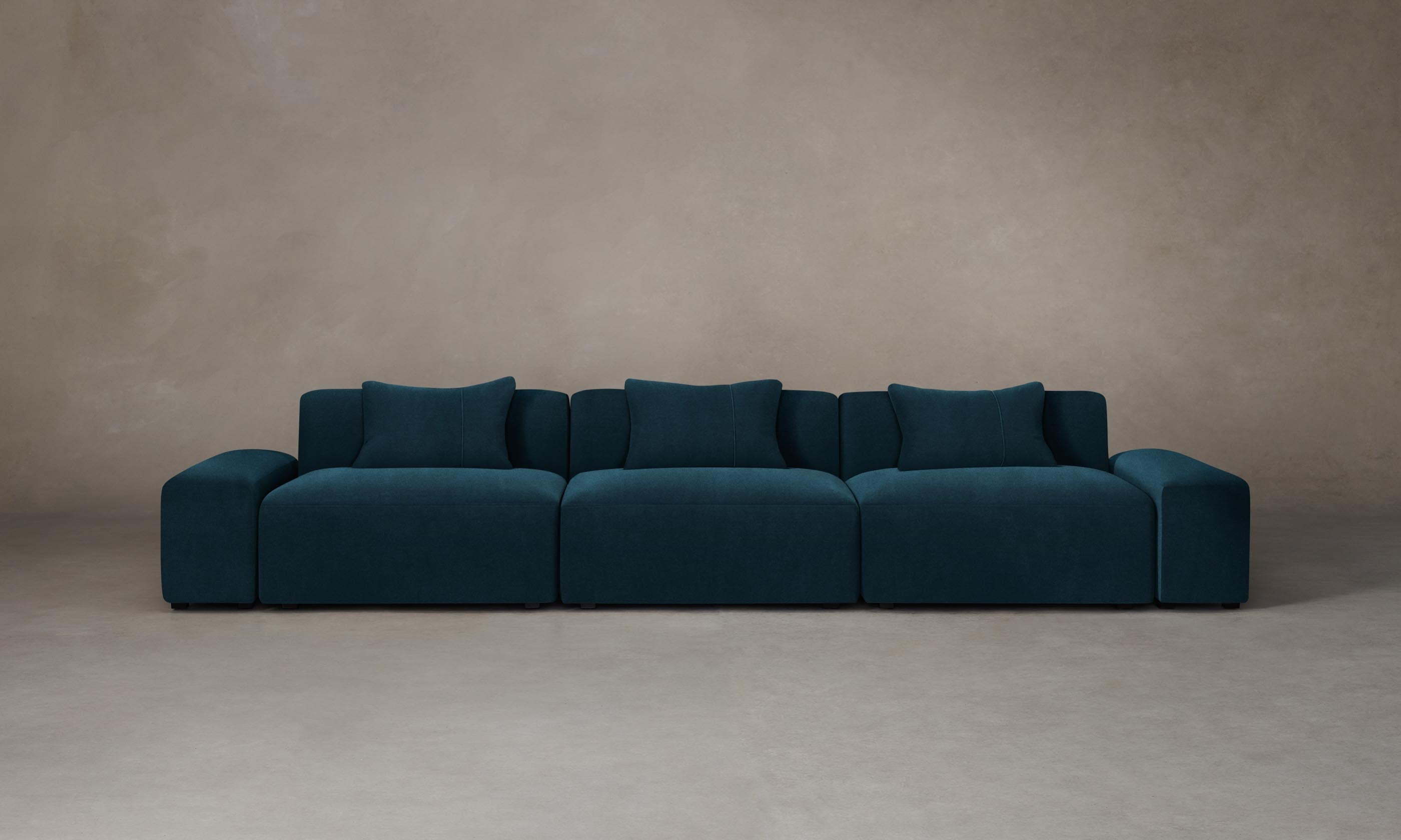 Breuer Modular Sectional Sofa - Performance Velvet Lagoon Blue Fabric for Living Room, Lounge & Home Theater - Comfortable & Stylish Modern Furniture