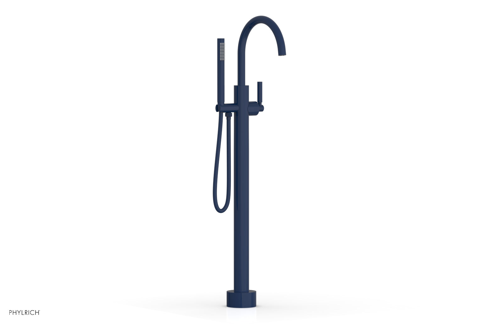 Premium Tall Floor Mount Tub Filler with Lever Handle & Hand Shower - D130 44 01 - Ideal for Modern Bathroom Renovations and Spa-Like Showers