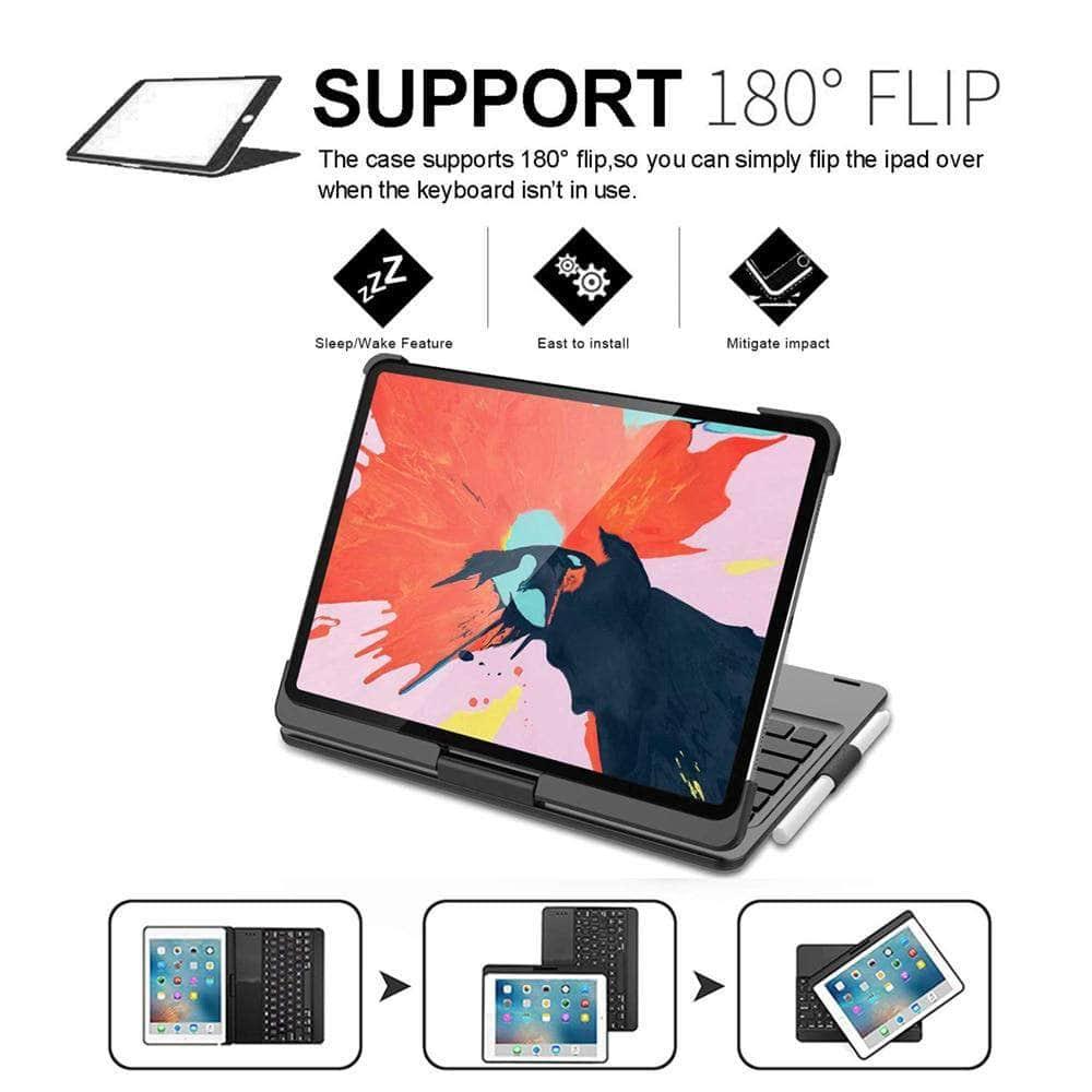 iPad 10.2 (7th/8th Gen) 360° Rotating Keyboard Case with Backlit - Perfect for Work, Study & Travel (2019/2020 Models)