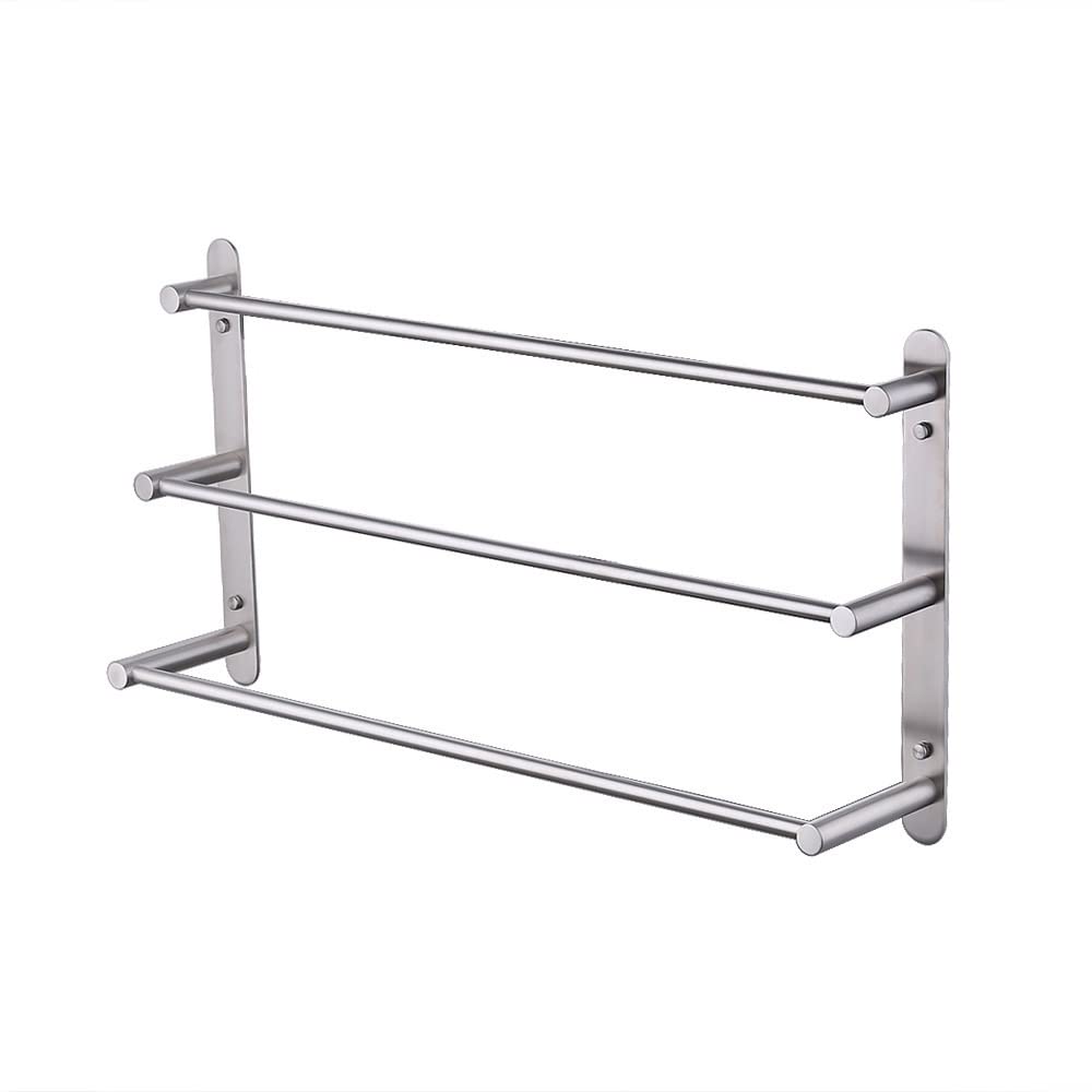BUNCC 3-Tier 304 Stainless Steel Wall Mounted Towel Rack - Space Saving Bathroom & Kitchen Organizer for Towels, Robes & Accessories | Perfect for Small Bathrooms, Apartments & Laundry Rooms