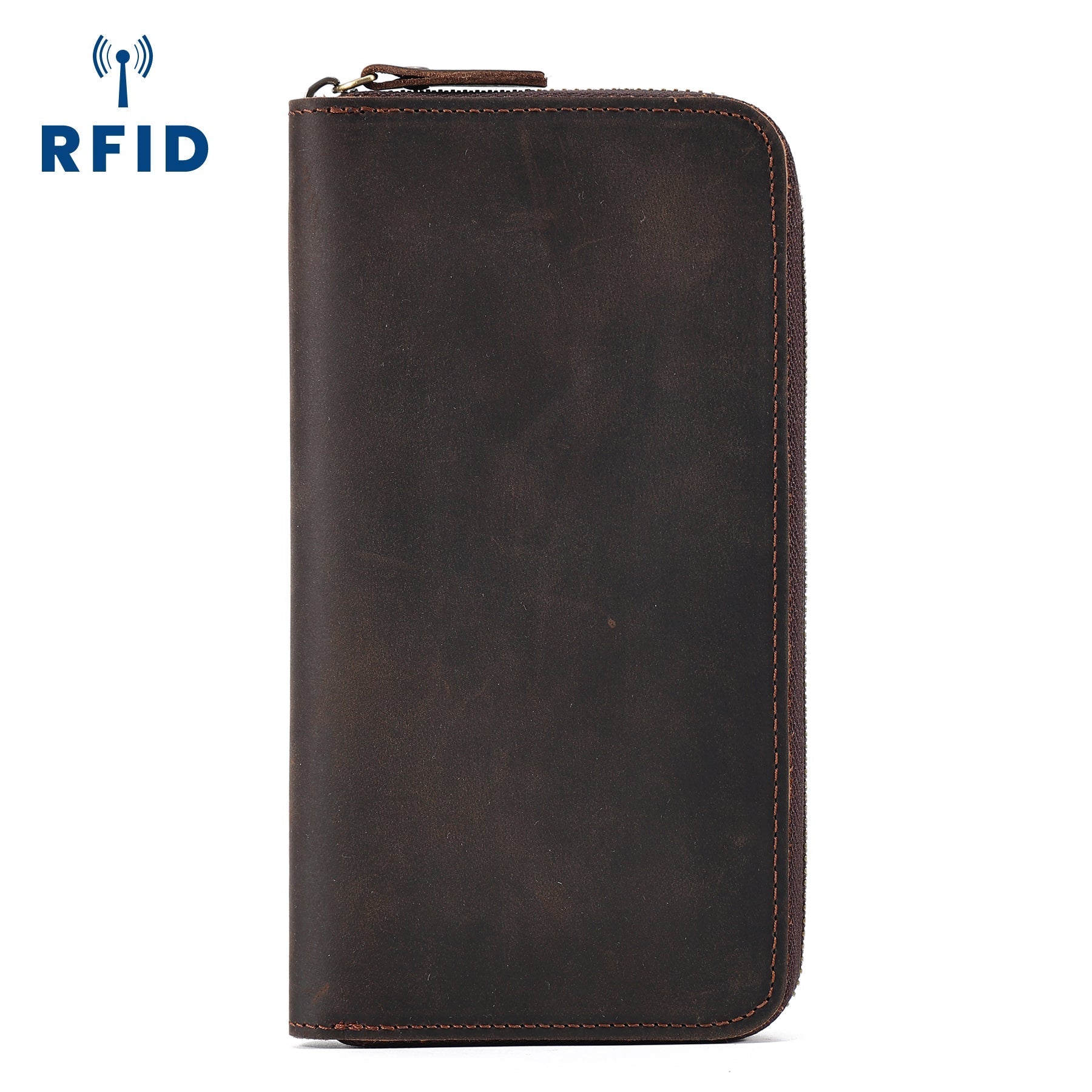 RFID Blocking Men's Long Wallet - Slim Leather Bifold Wallet with Multiple Card Slots - Perfect for Travel, Business & Everyday Use