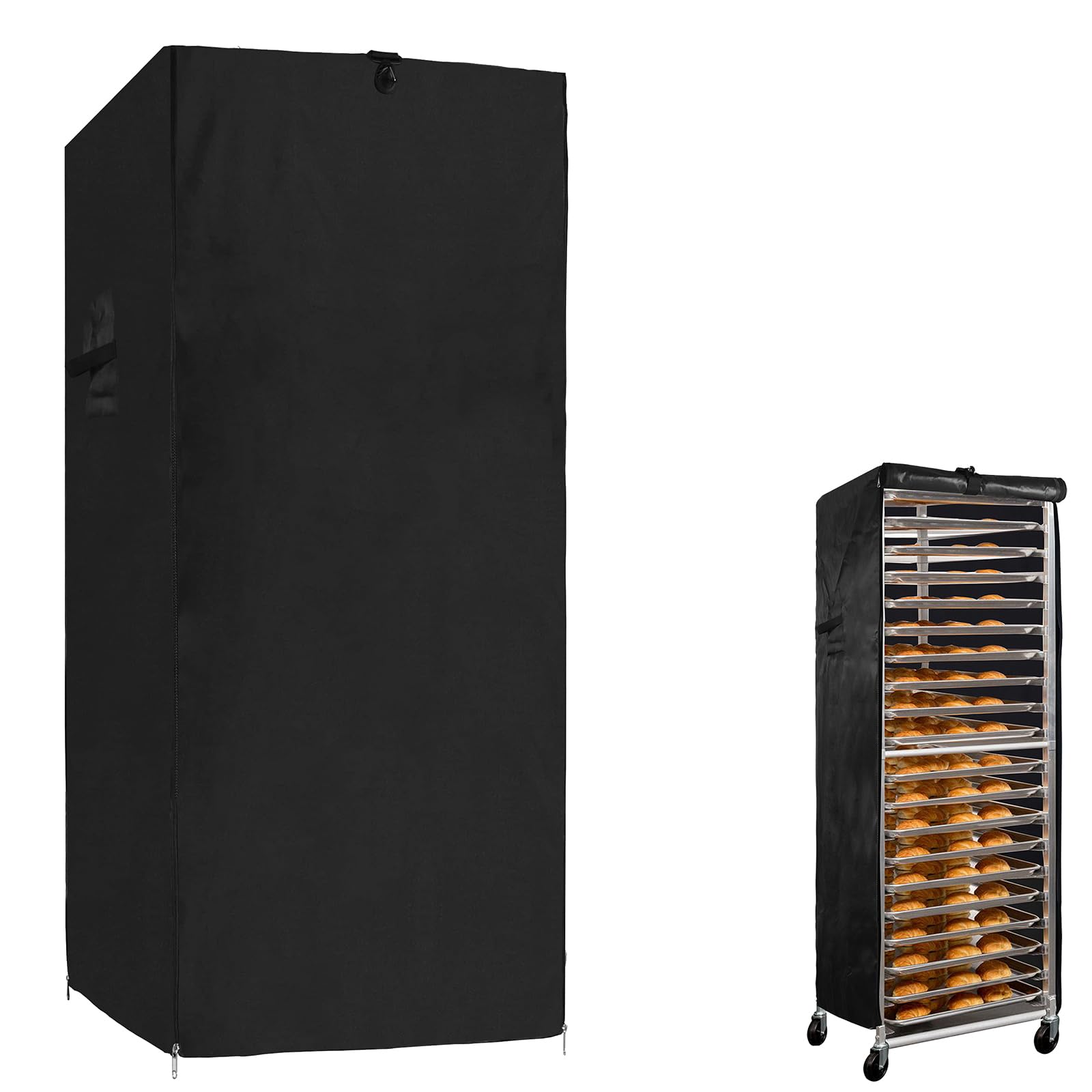 WOMACO Waterproof 20-Tier Bakery Rack Cover with Vents & Zippers - 23