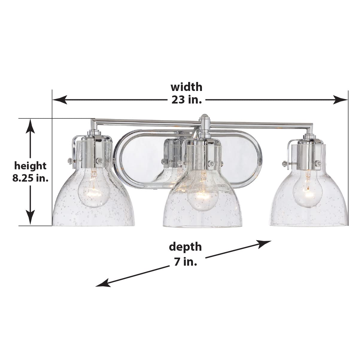 Transitional Bathroom Vanity Light Fixture - Minka Lavery 3-Light Bath Vanity in Brushed Nickel, 8.25