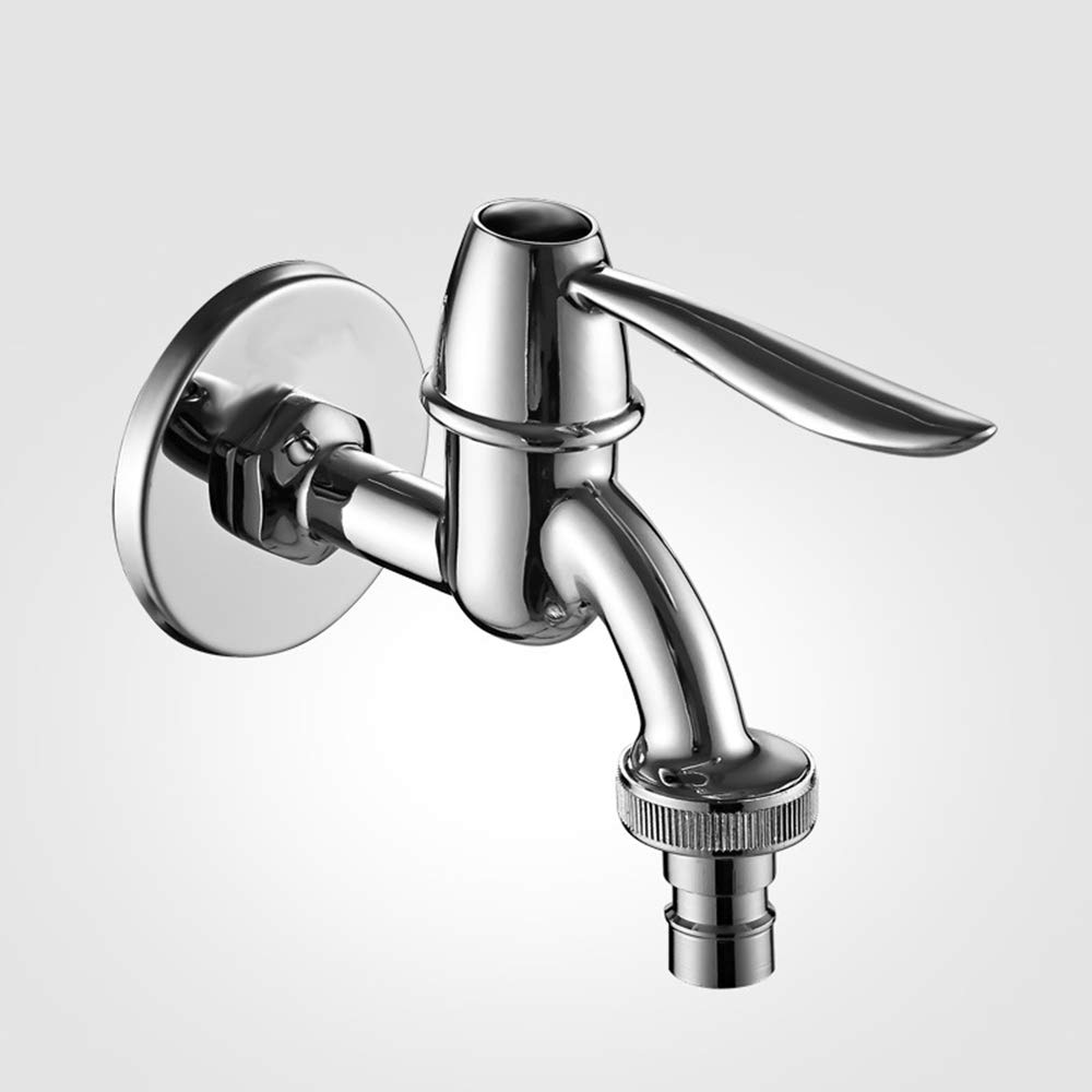 Single Handle Wall Mounted Kitchen Sink Faucet - Brass Cold Water Bathroom Bathtub Tap with Chrome Finish - Perfect for Washing Machine, Garden & Patio Use