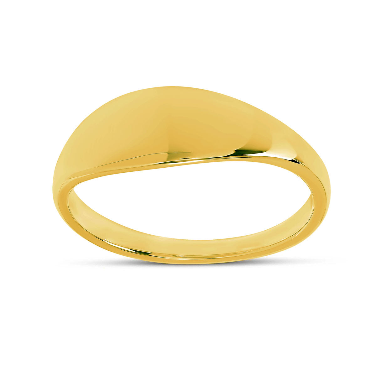 Vintage Dome Signet Ring for Men & Women - 14K Gold Plated Statement Jewelry - Perfect for Engraving, Gifts & Everyday Wear