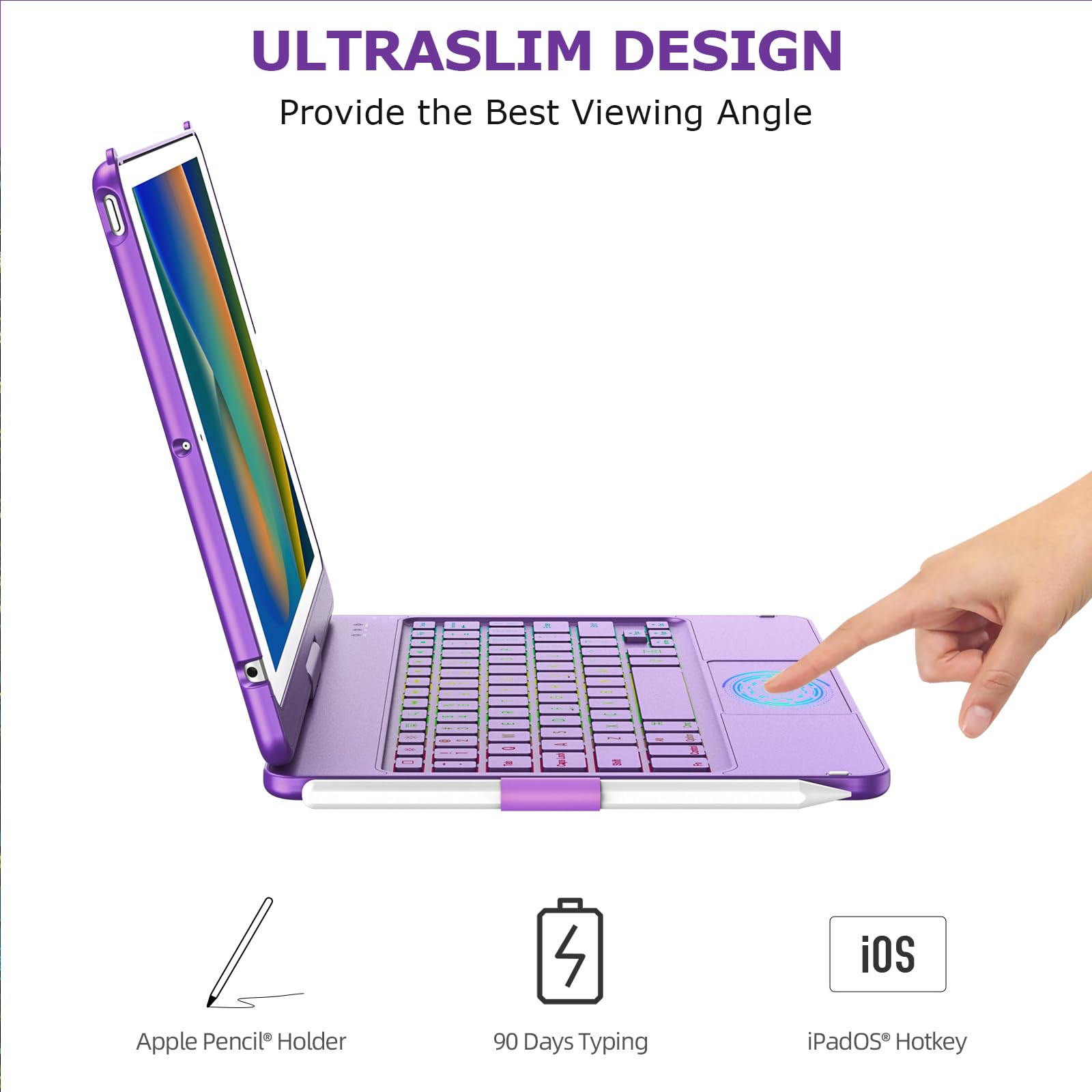 CC Store Touchpad Keyboard Case for iPad 9th/8th/7th Generation 10.2