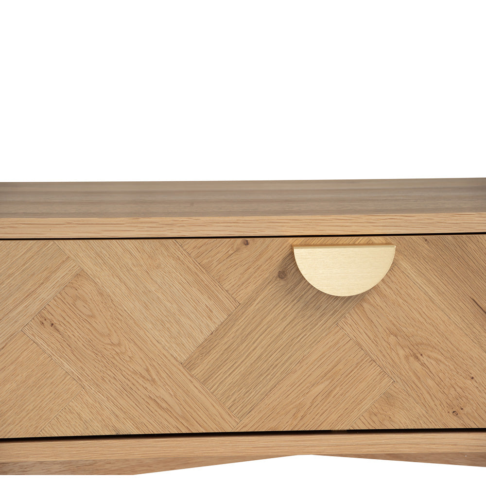 LOFTUS 120cm Oak Entertainment TV Stand - Modern TV Console for Living Room, Bedroom & Home Theater