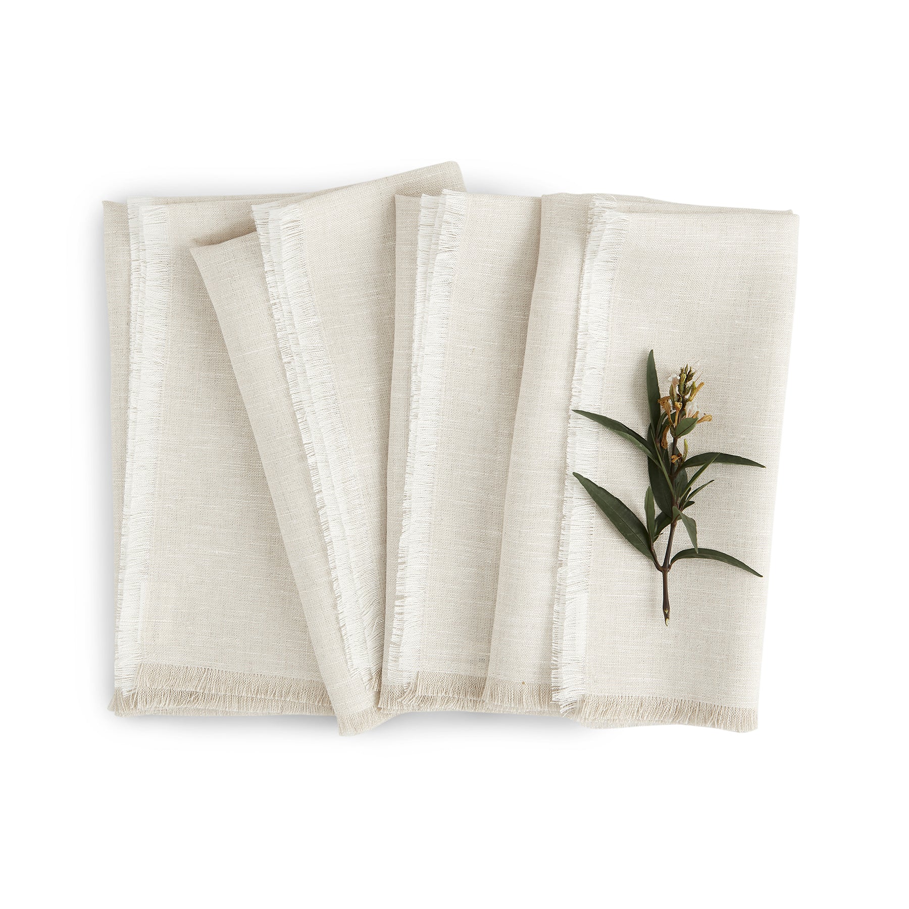 Elegant Fringe Napkins Set of 4 - Premium Cotton Decorative Table Linens for Dinner Parties, Weddings & Home Decor