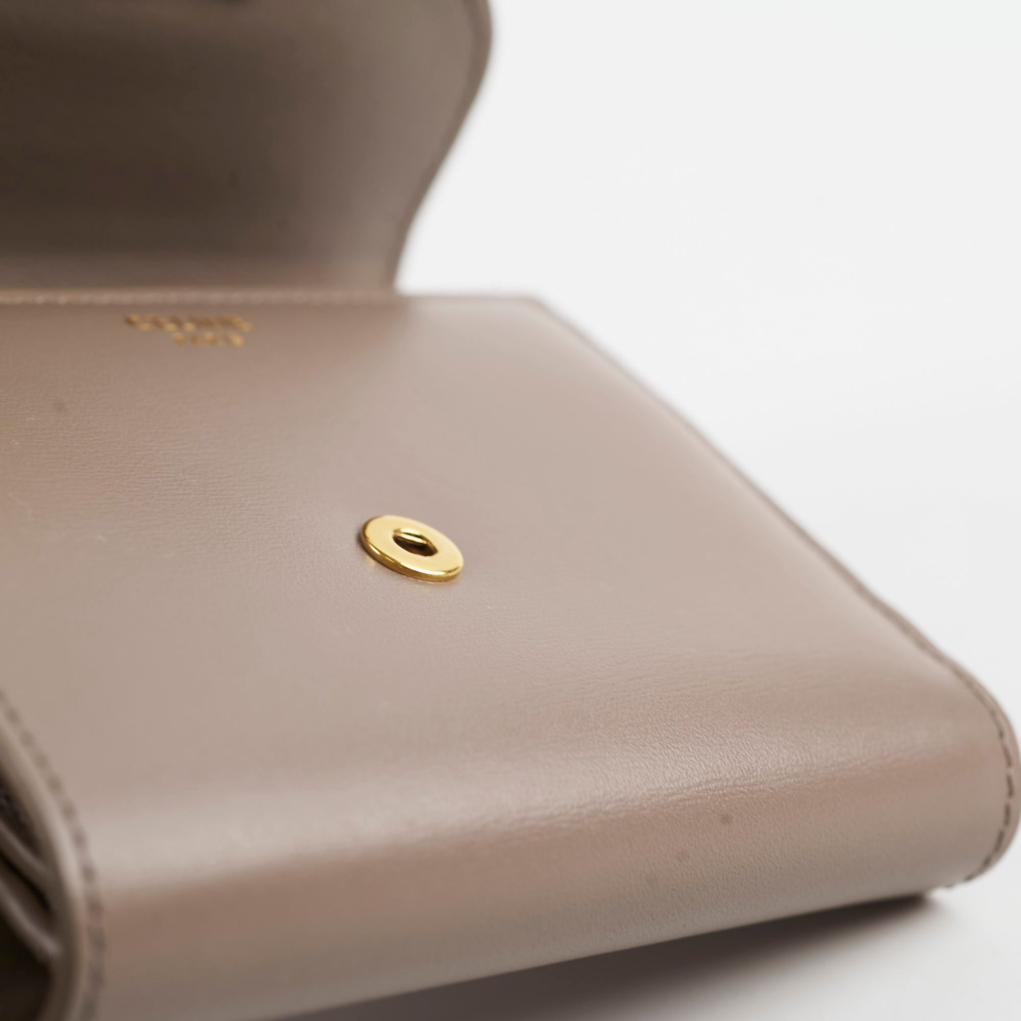 Celine Small Flap Wallet Triomphe in Shiny Calfskin Pebble - Luxury Designer Womens Wallet with Gold-Tone Logo - Perfect for Everyday Use & Special Occasions