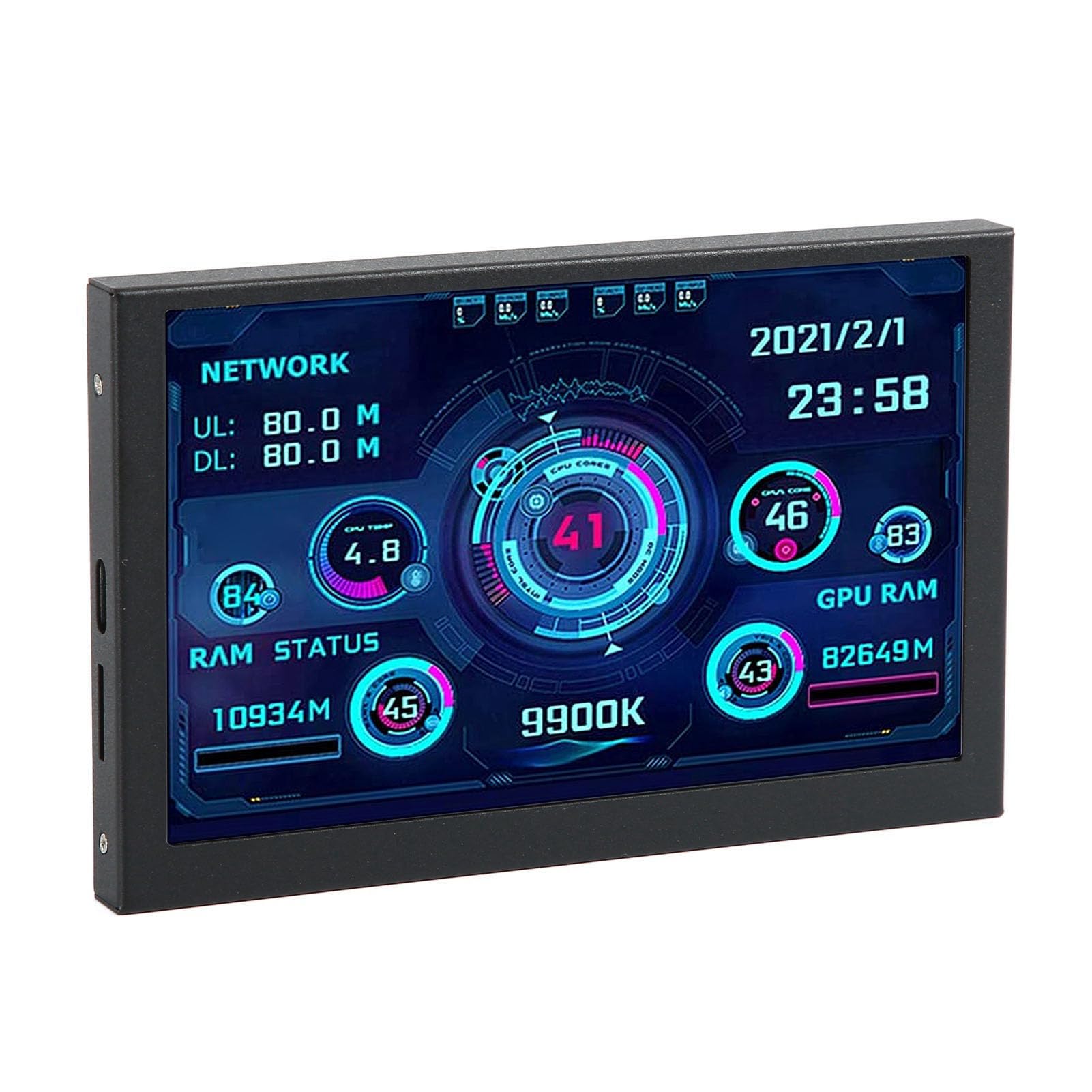 5 Inch CPU Temperature Monitor with Clear Display - RAM Usage & Theme Editor for PC Performance Tracking - Perfect for Gaming, Overclocking & System Monitoring