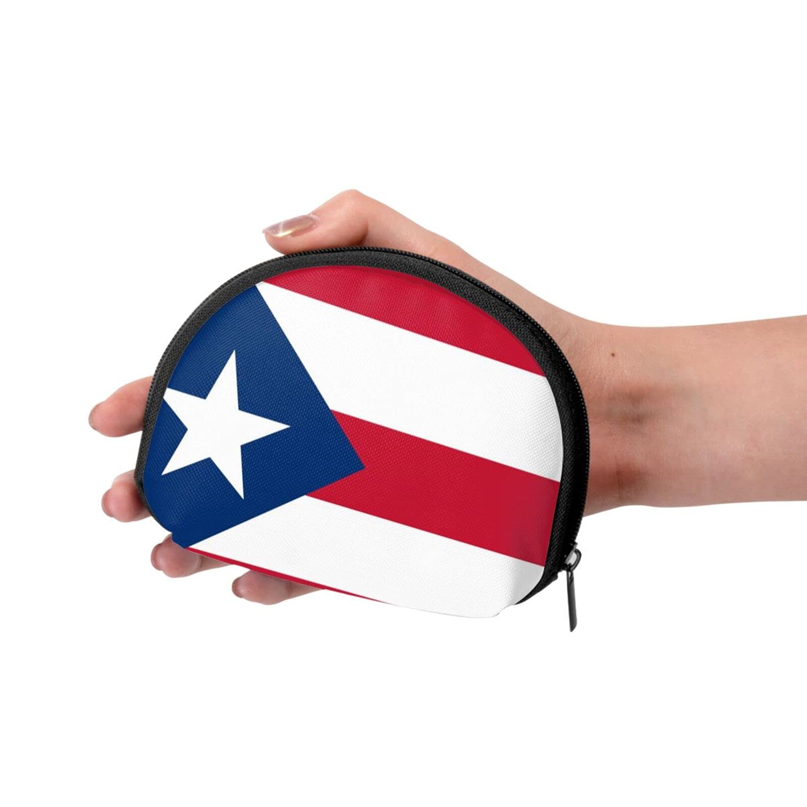 Puerto Rico Flag Coin Purse - Zippered Change Wallet for Men & Women - Compact Travel Money Pouch for Coins, Cash & Cards - Perfect for Travel, Shopping & Everyday Use