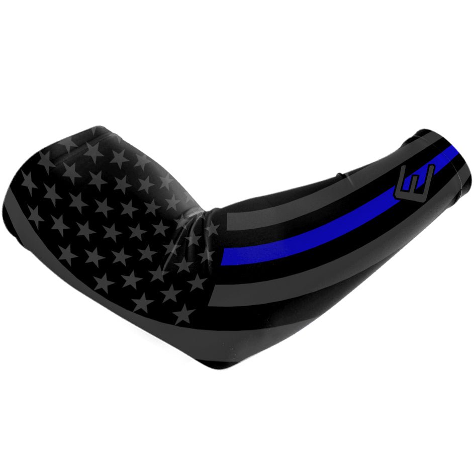 Thin Blue Line Arm Sleeve - Compression Support for Police & First Responders - Perfect for Running, Workouts & Outdoor Activities