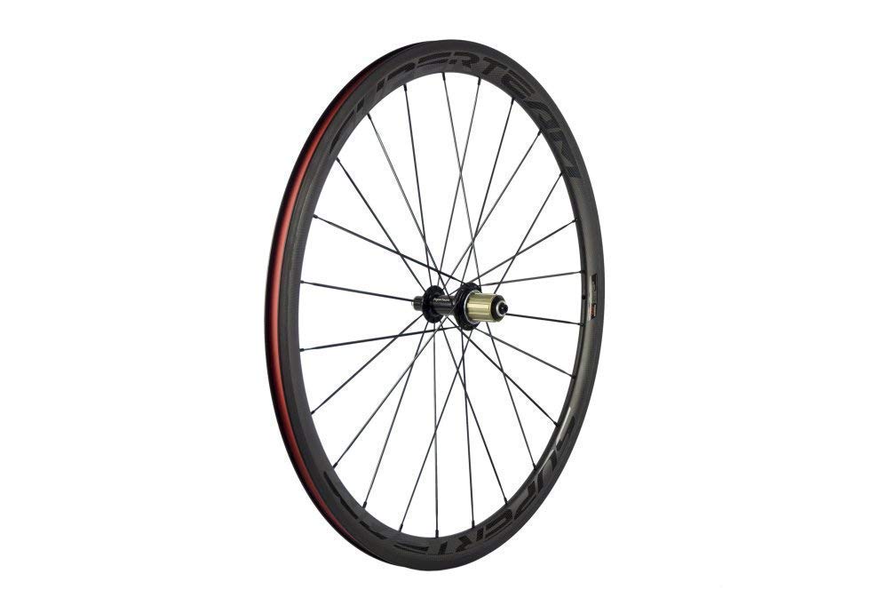 Superteam 38mm/23mm Carbon Fiber Road Bike Wheelset 700c Clincher Wheels with R13 Hub - Lightweight & Durable for Racing, Training & Road Cycling
