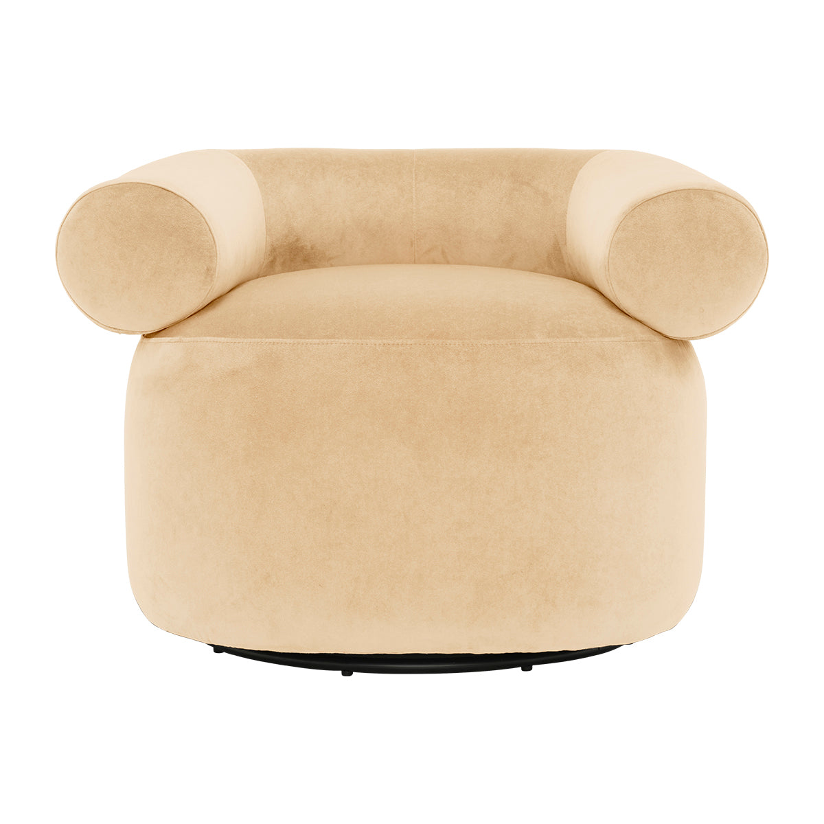 Huggy Swivel Armchair - Modern Velvet Accent Chair with 360° Rotation, Comfortable Lounge Chair for Living Room, Bedroom, or Office (Malibu Style)