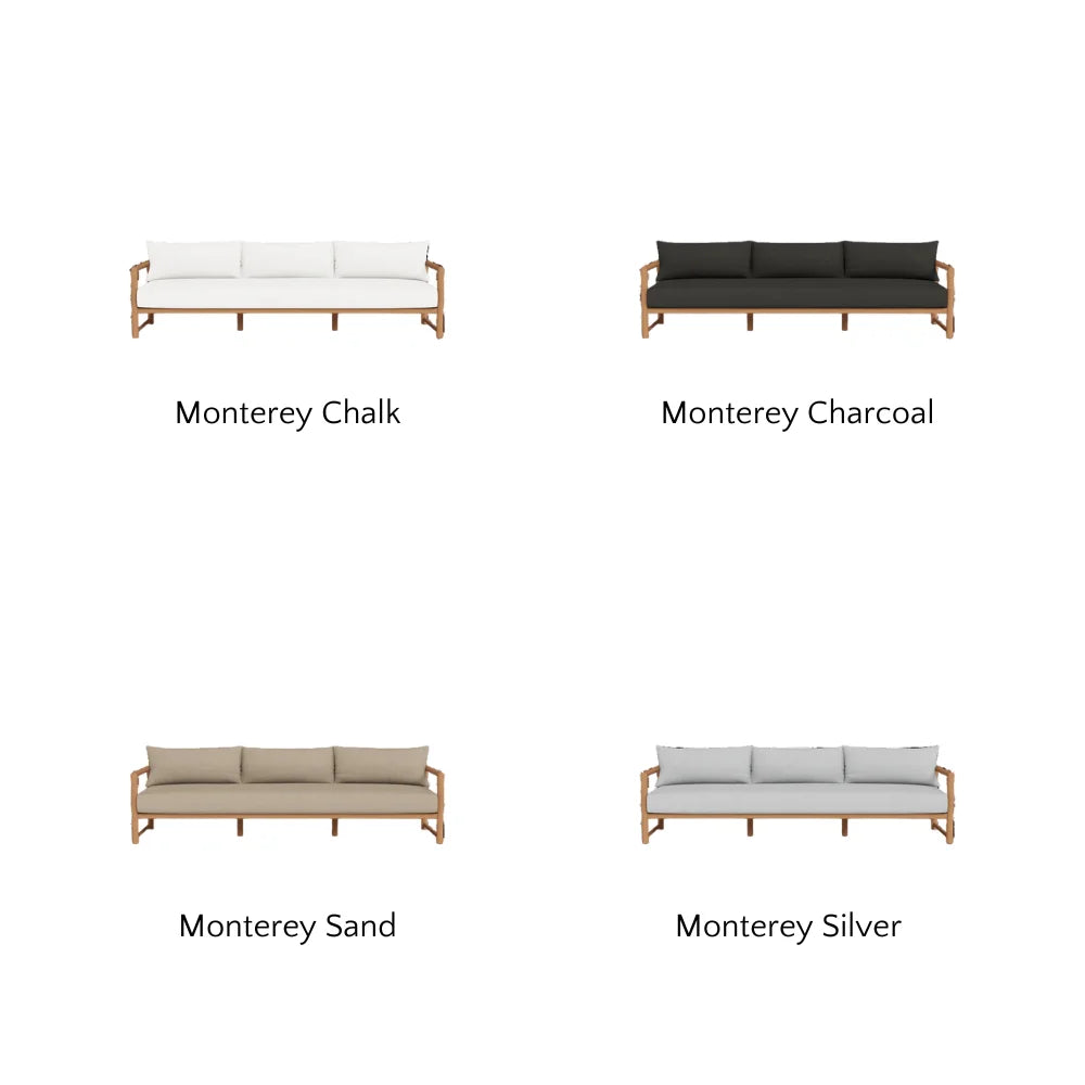 Premium Breeze XL Teak Outdoor 3-Seat Sofa Set - Weather-Resistant Patio Furniture for Garden, Poolside & Backyard Relaxation
