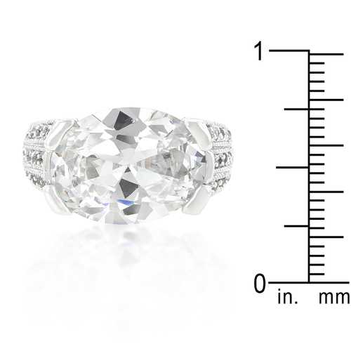 Elegant Oval Triplet Cubic Zirconia Ring for Women - Perfect for Engagement, Wedding & Anniversary Gifts | Hypoallergenic Sterling Silver Jewelry