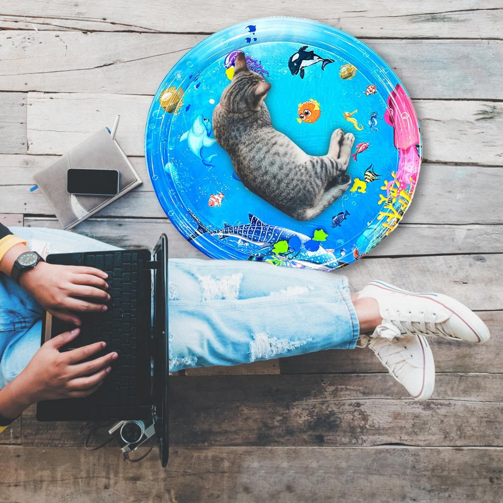 Water Sensor Play Mat for Dogs & Pets - Inflatable Outdoor Pet Water Mat with Motion Sensor, Foldable & Lightweight Splash Pad for Backyard, Pool, Beach | Perfect for Summer Fun & Cooling Off