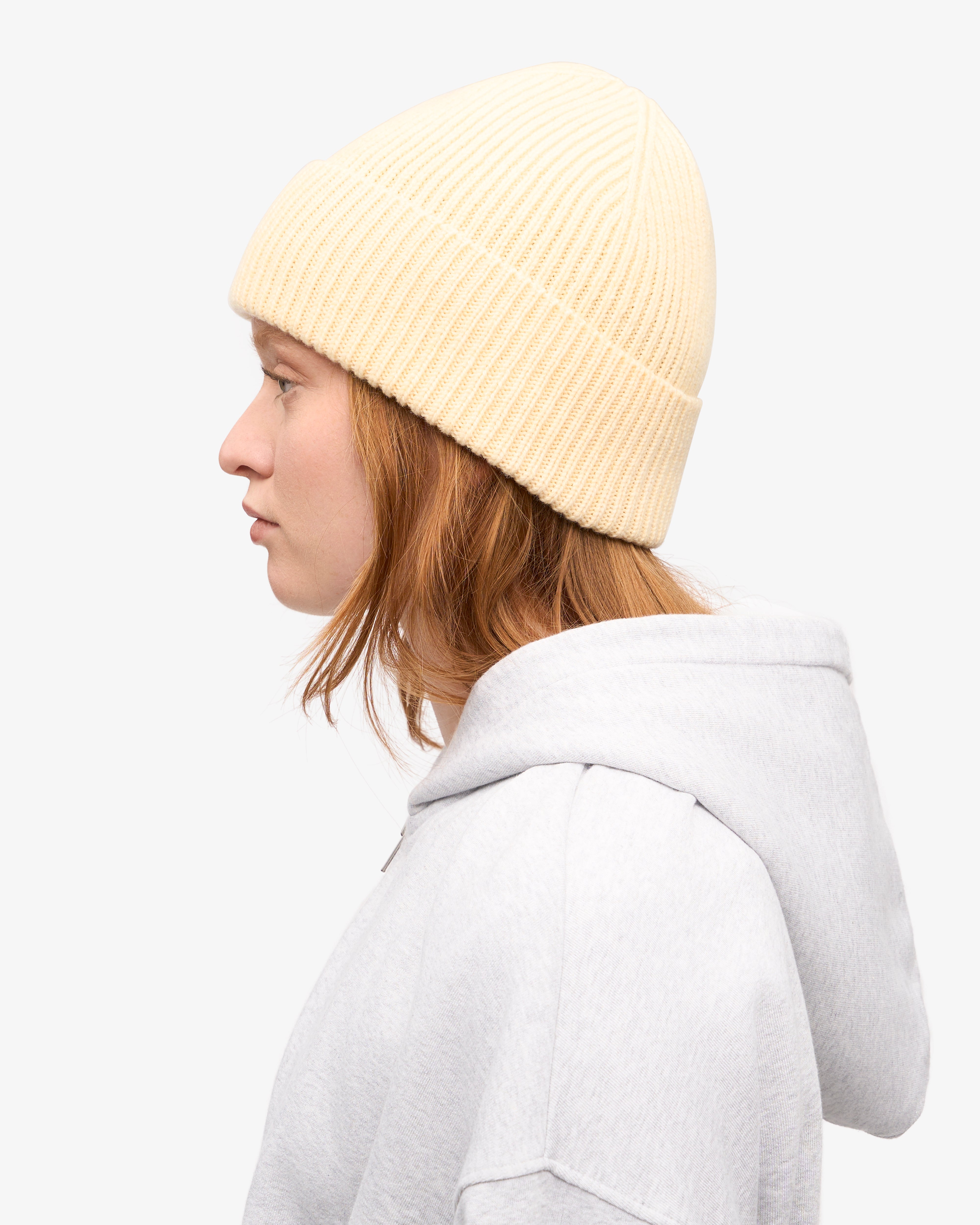 Soft Yellow Merino Wool Beanie for Women & Men - Warm Winter Hat for Skiing, Hiking & Outdoor Activities