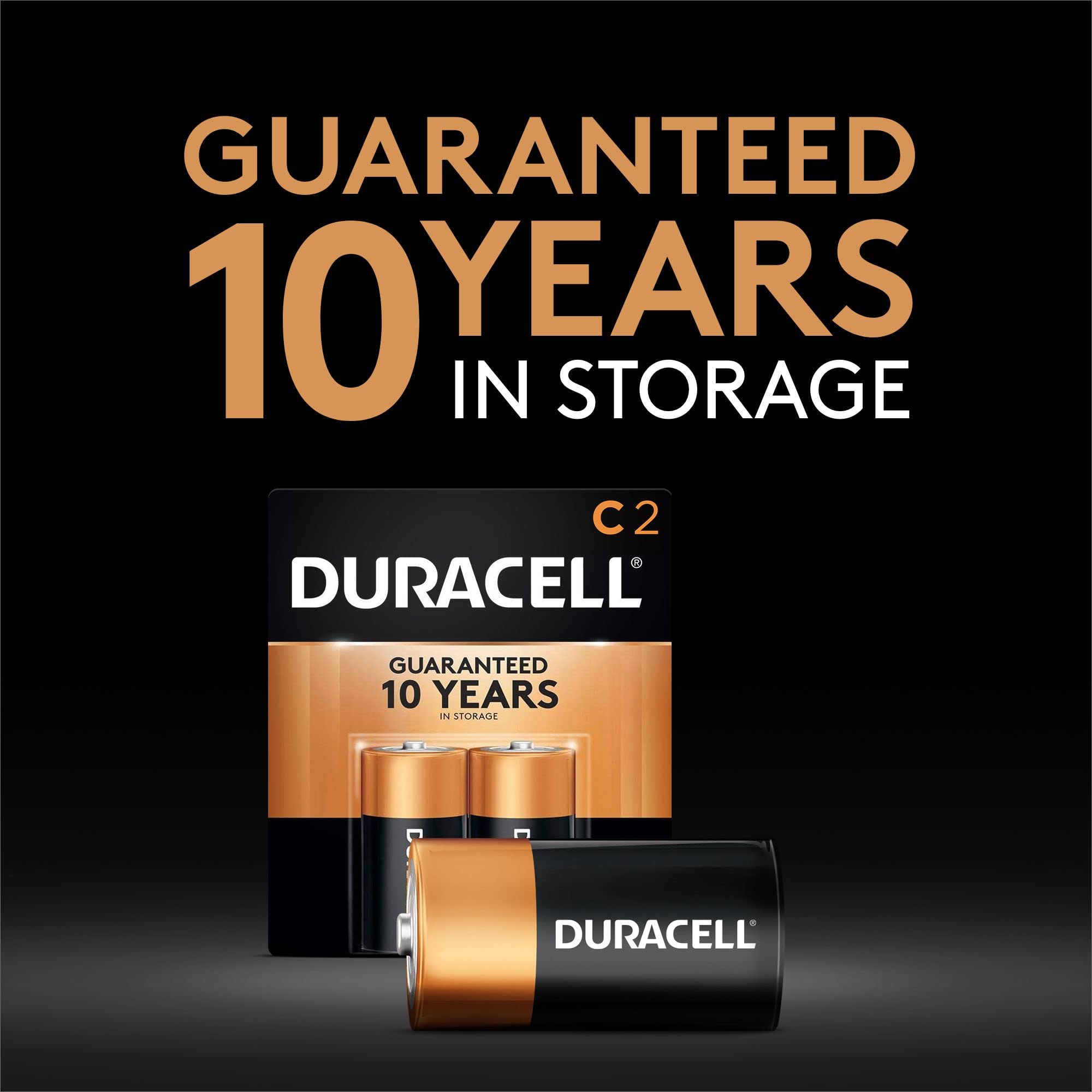Duracell Coppertop C Alkaline Batteries 1.5V - 2 Pack - Long-Lasting Power for Flashlights, Toys & Electronics