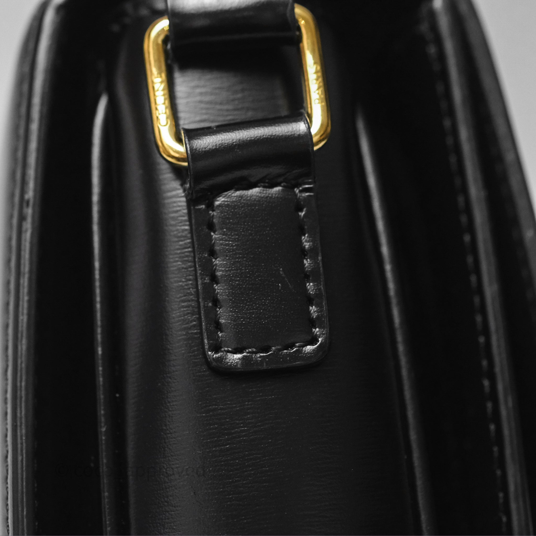 Celine Medium Triomphe Bag in Black Shiny Calfskin Leather - Luxury Designer Handbag for Women, Perfect for Work, Travel & Evening Events