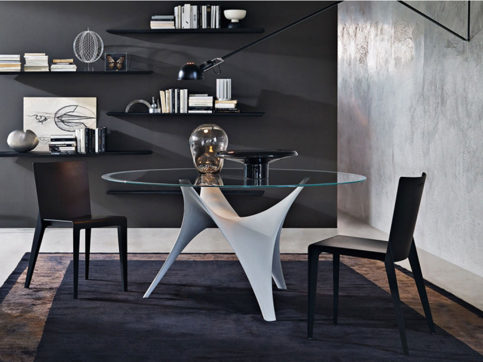 Modern Arc Dining Table - Elegant Round Wooden Table for Kitchen & Dining Room - Perfect for Family Gatherings & Dinner Parties