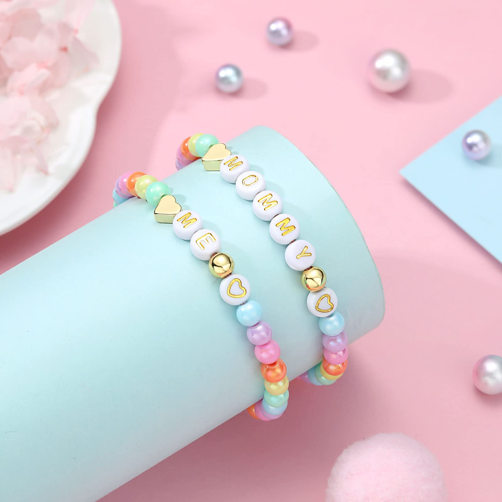 UNGENT THEM First Day of School Bracelet Set - Matching Mom and Daughter Bracelets, Back to School Gifts for Girls | Perfect for Mother-Daughter Bonding, School Memories & Special Occasions