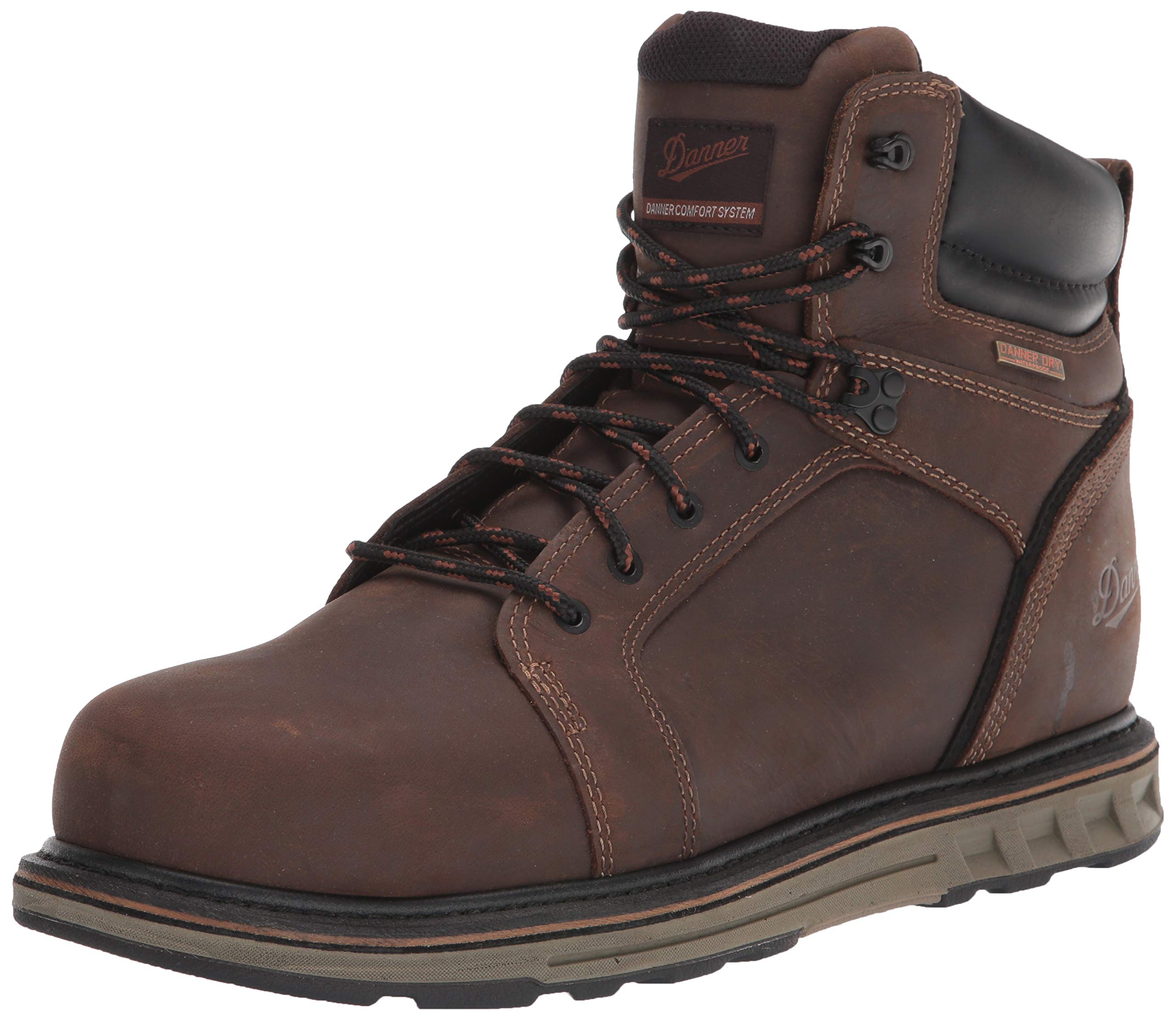 Danner Men's Work Industrial Boots - Brown Leather Steel Toe Safety Shoes, Size 11.5 Wide (EE) - Waterproof Construction Work Boots for Construction, Landscaping & Heavy Duty Jobs