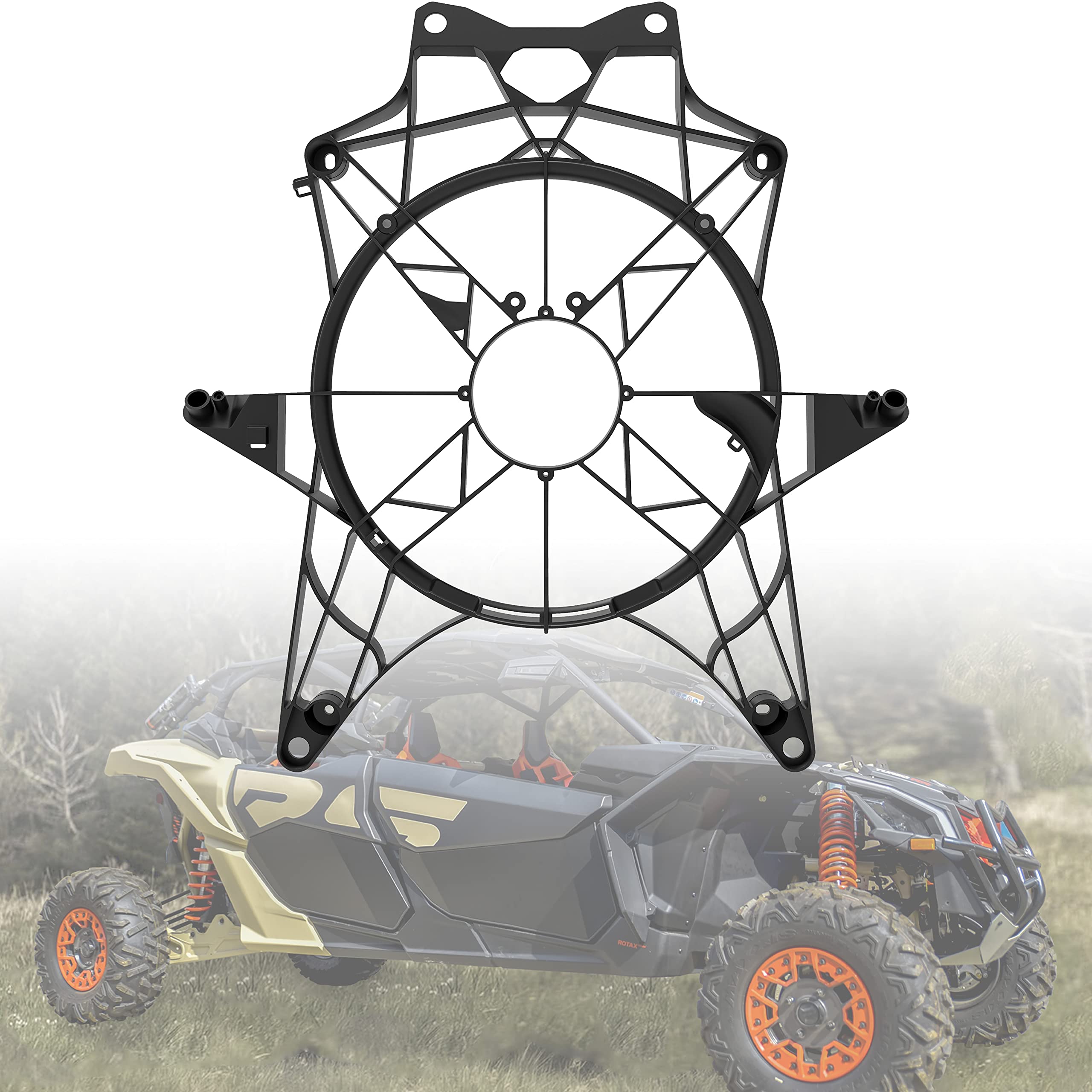 SAUTVS Can-Am Maverick X3 Fan Outer Cover & Cooling Radiator Fan Replacement (Fits 2017-2025 X3/X3 MAX/R/RR Models) - 1PC #709200588 - Perfect for Off-Roading & Trail Riding Accessories