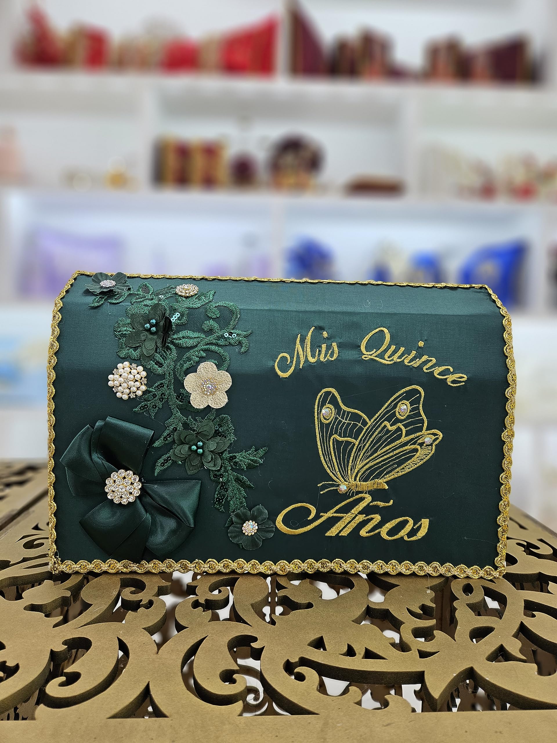 Custom Made Quinceañera Guest Book Pillow - Butterfly Theme (Mariposa) Sweet 16 Accessories Set - Perfect for Quinceañeras, Birthday Decorations & Gift Ideas (A&C Quinceañeras and More)