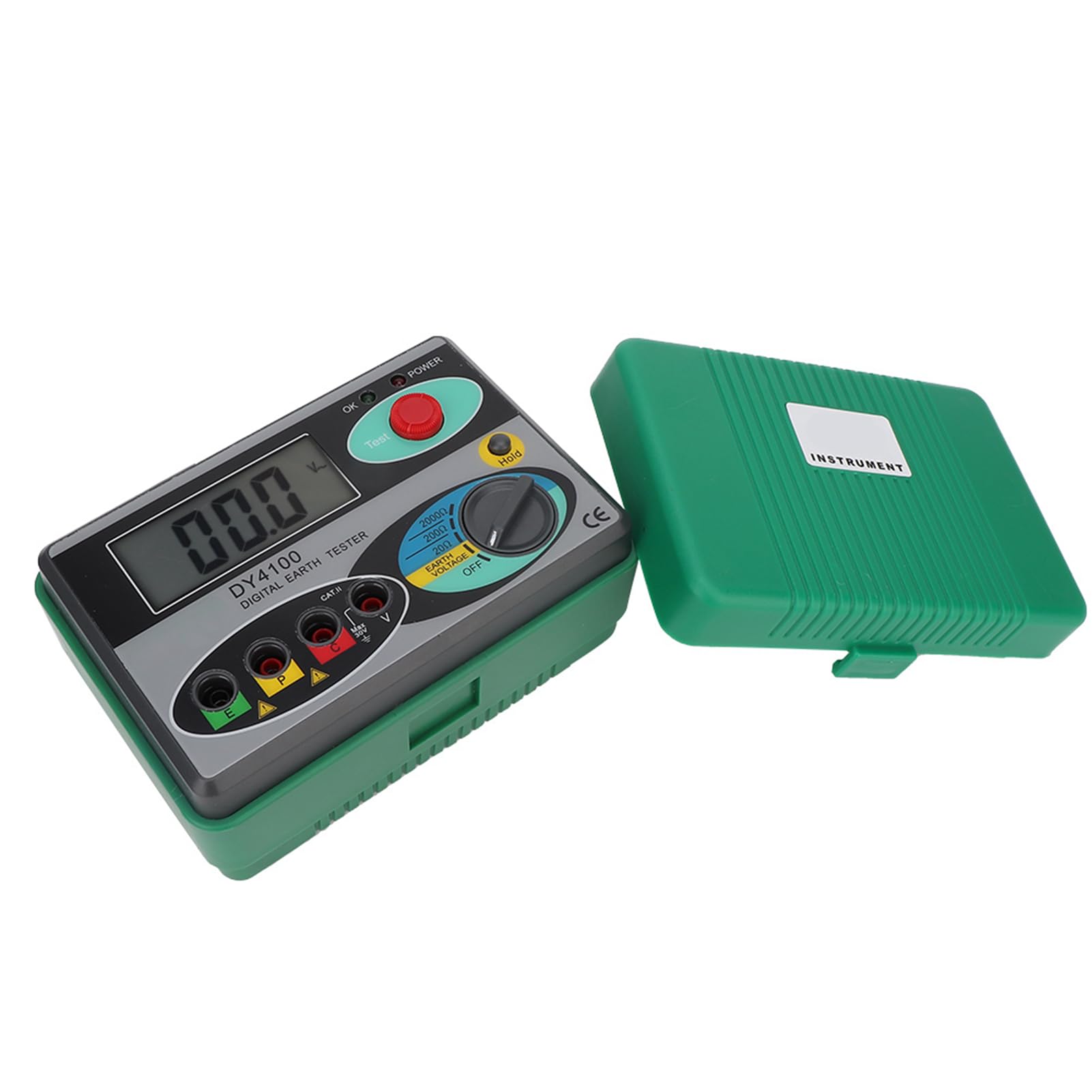 DY4100 Digital LCD Earth Ground Resistance Tester - 4-Wire Measurement, 0.01Ω-30kΩ Range - Perfect for Power Systems, Electrical Equipment & Industrial Maintenance