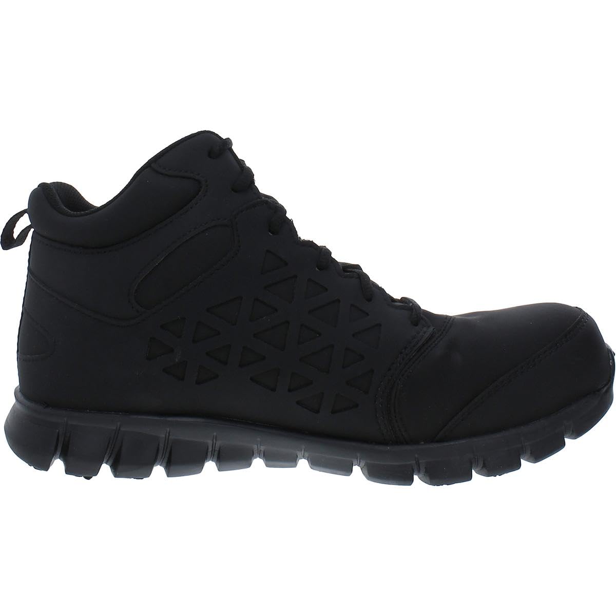 Reebok Men's Sublite Cushion Work Safety Shoes - Black Athletic Mid Cut Sneakers for Construction, Warehouse & Casual Wear