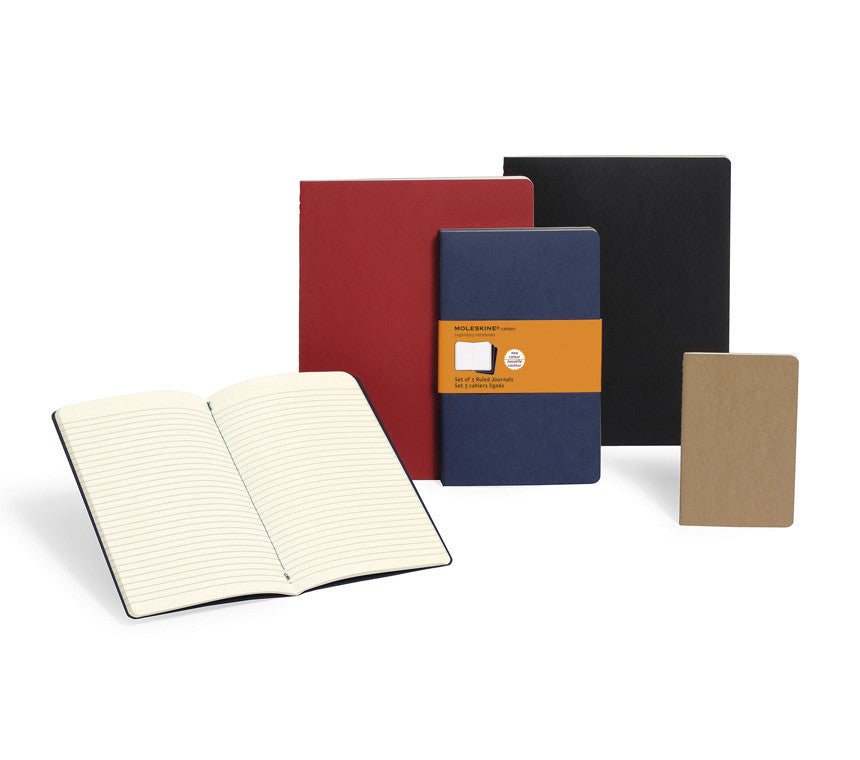 Premium Moleskine Ruled Cahier Journal Set - 3 Pack with Durable Cardboard Cover for Note Taking, Sketching & Daily Planning | Perfect for Students, Artists & Professionals