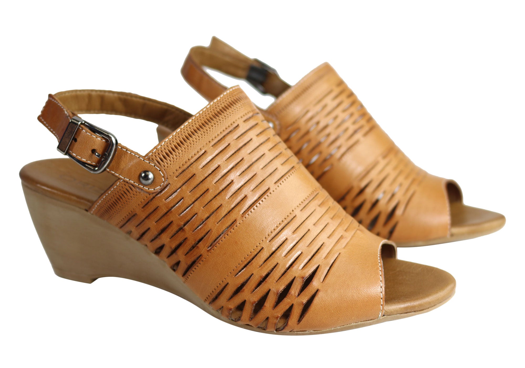 Orizonte Posy Women's European Leather Comfortable Wedge Sandals - Stylish Summer Shoes for Walking, Travel & Casual Outfits