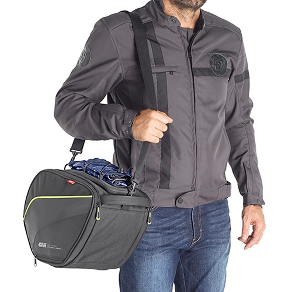 Givi Easy Bag Roller Tunnel Bag 15L - Waterproof Motorcycle Saddlebag for Harley, Honda, Yamaha - Perfect for Commuting, Road Trips & Adventure Riding (Black)
