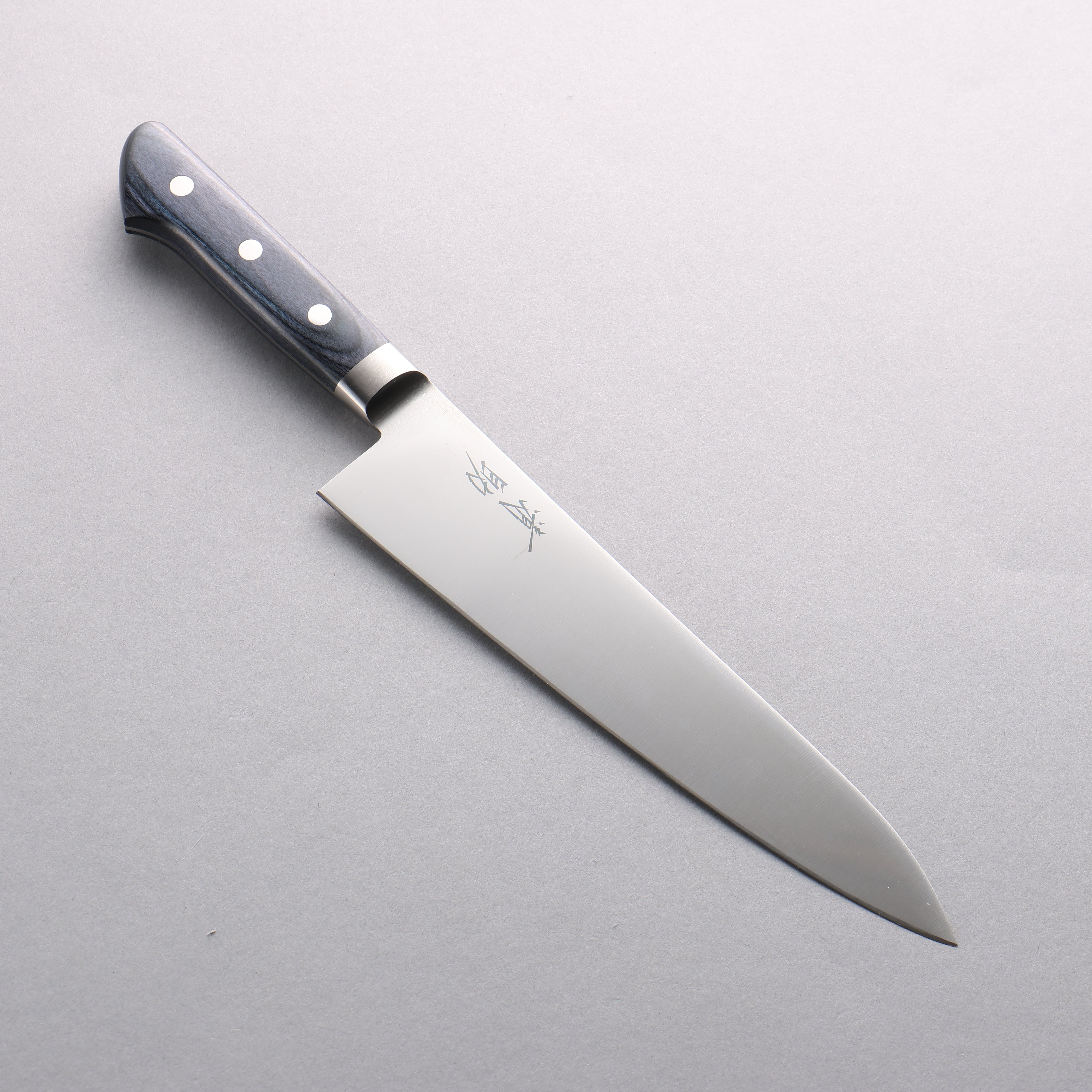 Premium Seisuke Seiten Molybdenum Gyuto 210mm Chef Knife - Navy Blue Pakkawood Handle - Japanese Kitchen Knife for Professional Chefs & Home Cooking