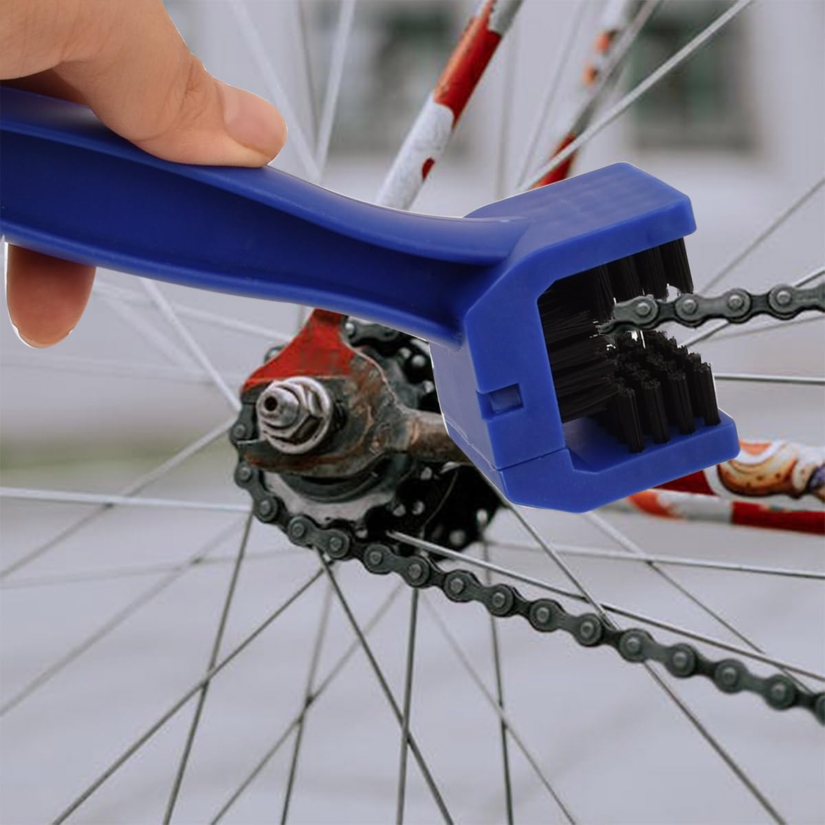 Bike Chain Cleaner Brush - Motorcycle & Bicycle Chain Washer Tool for Easy Cleaning