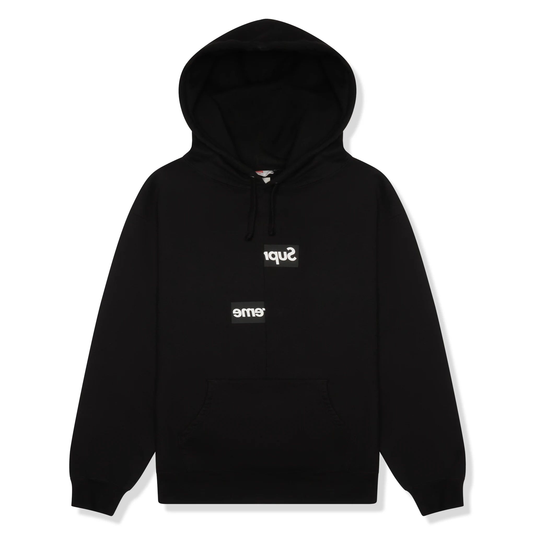Supreme x Comme des Garcons Split Box Logo Black Hoodie - Vintage Streetwear for Men & Women | Perfect for Urban Fashion & Collector's Wardrobe