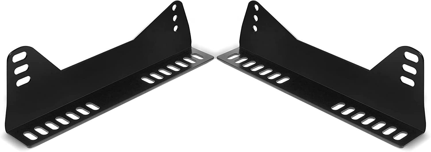 JY PERFORMANCE Universal Bucket Seat Mounting Brackets - Black (2 Pack) - Compatible with Most Racing Seats - Perfect for Track Cars, Drift Vehicles & Off-Road Builds