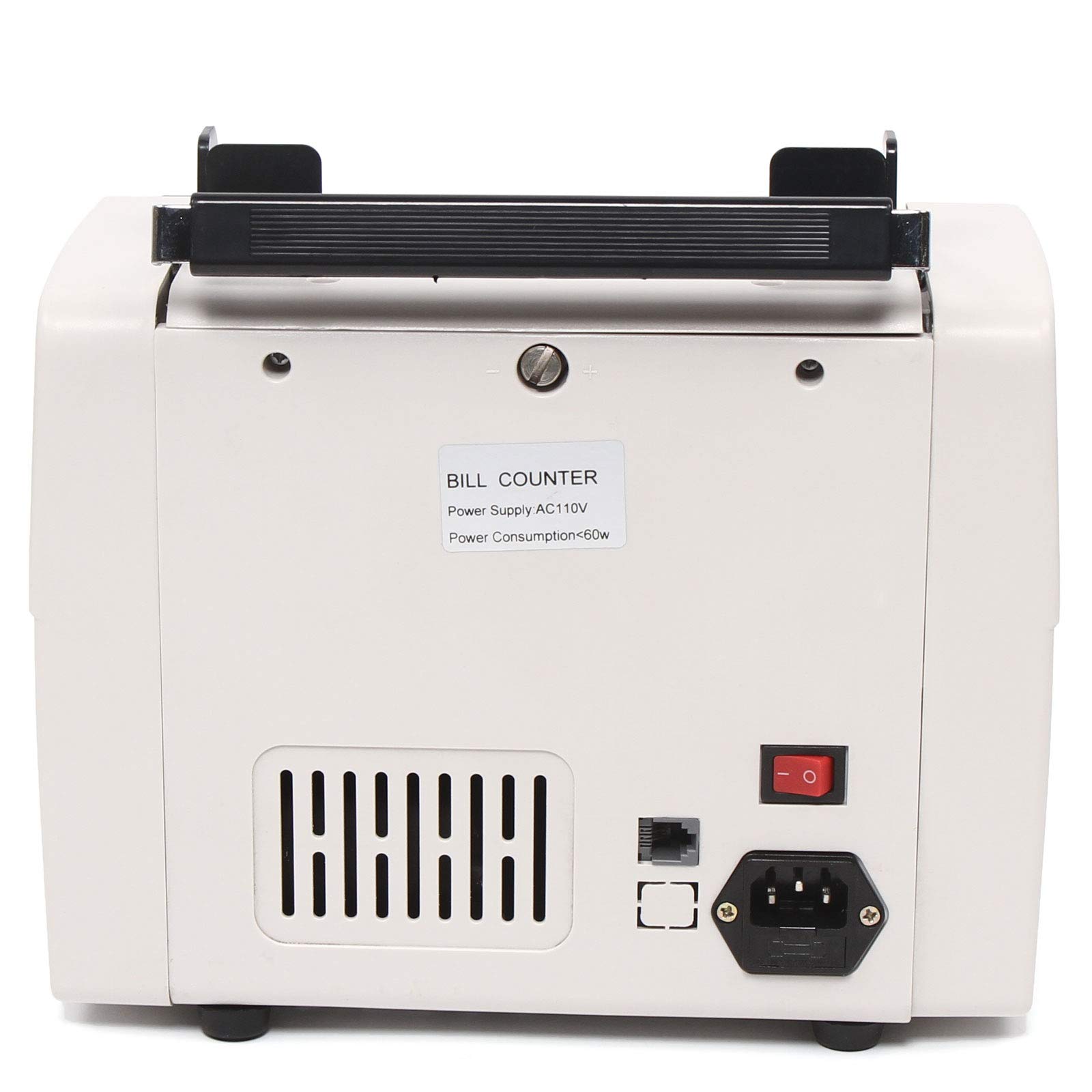 High-Speed Money Counter Machine with Counterfeit Detection - 110V, 100 Bill Capacity (0-9999 Count) for USD, EUR, GBP - LED Display Cash Counter for Banks, Retail Stores & Small Businesses