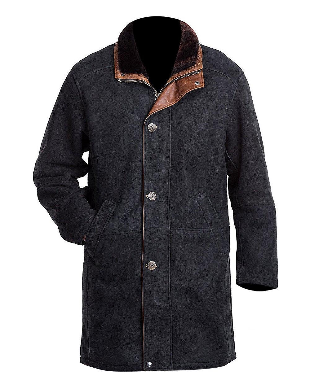 Men's Longmire Sheriff Walt Robert Taylor Brown Suede Leather Coat Jacket - Vintage Western Style Outerwear for Cowboy, Cosplay & Outdoor Adventures